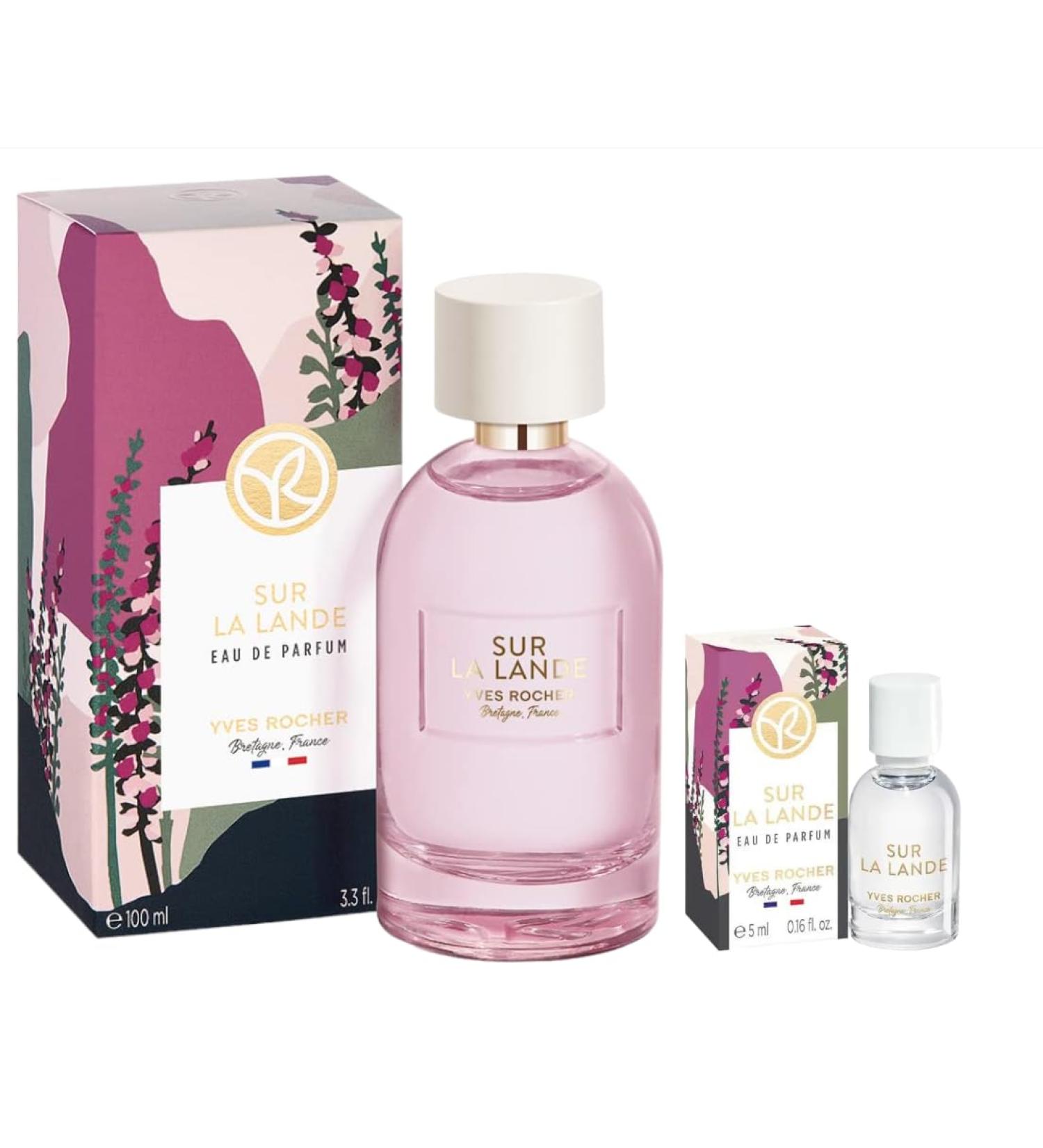 Yves Rocher Sur La Lande Eau de Parfum for Women Spray Set of 2-100 ml./ 3.3 fl.oz. and 5 ml./ 0.1 fl.oz.