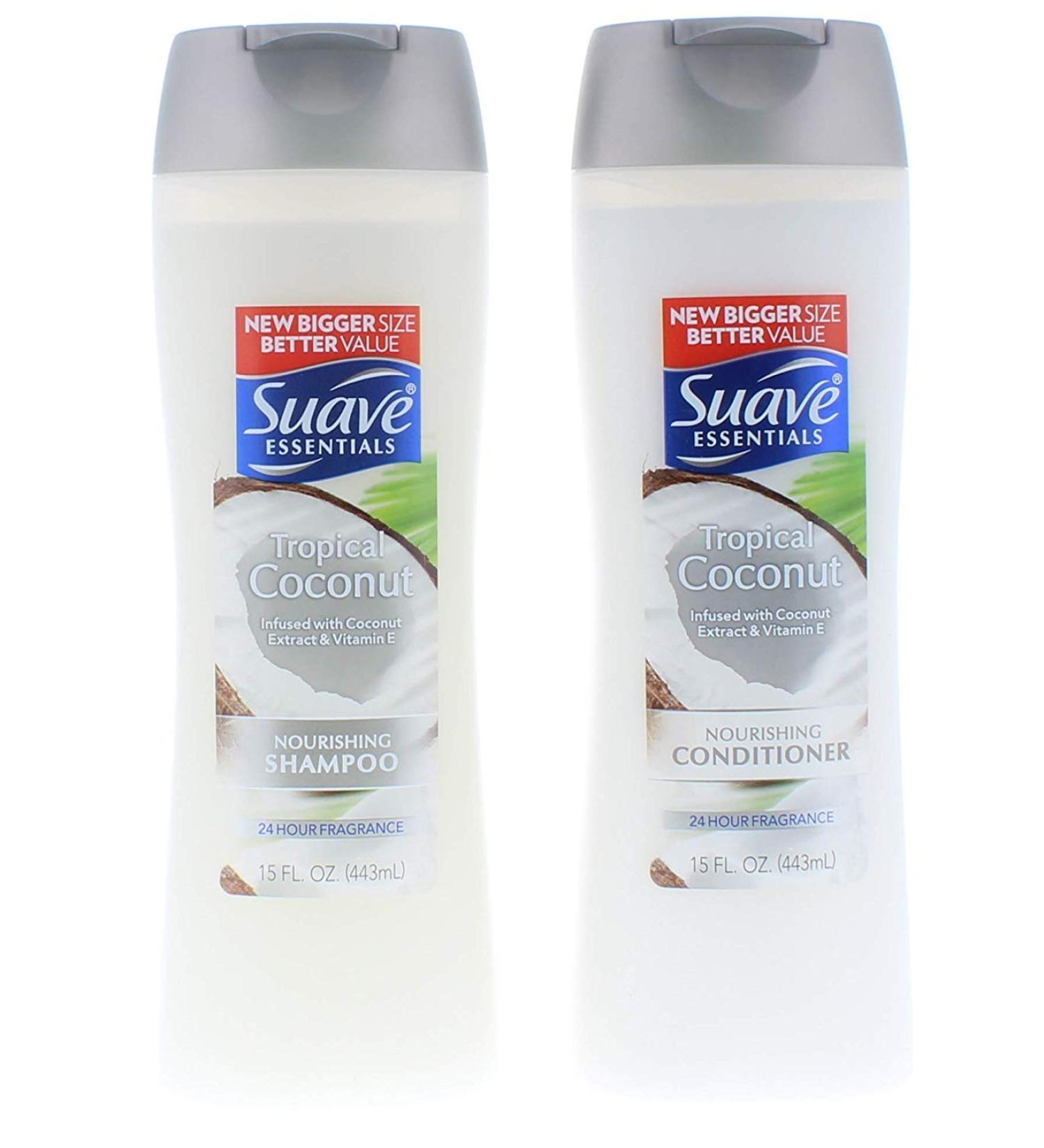 Suave Essentials Tropical Coconut Shampoo and Conditioner 15 Fl. Oz.