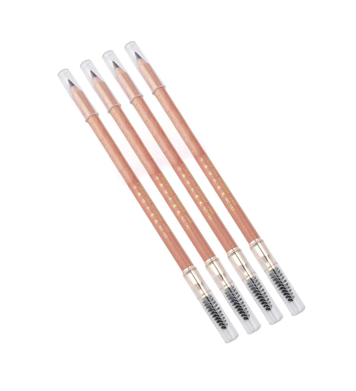 Eyebrow Pencil DoubleSided Waterproof 4 Pieces LongLasting Eyebrow Makeup Pencil Moderate Hardness Spiral Brush Head Beech Pen Handle for Daily Travel (Coffee) - Buy Online on GoSupps.com