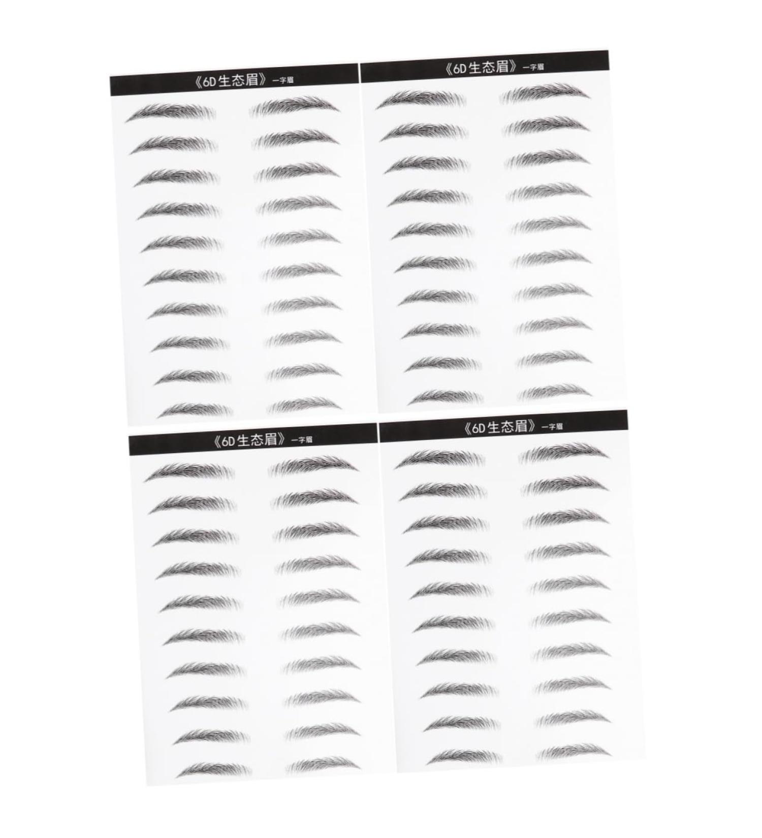 DOITOOL 4 Sheets Pairs Eyebrow Makeup Brow Tatoo Artificial Eyebrow Patch Eyebrow Stickers Hair 6d - Buy Online on GoSupps.com