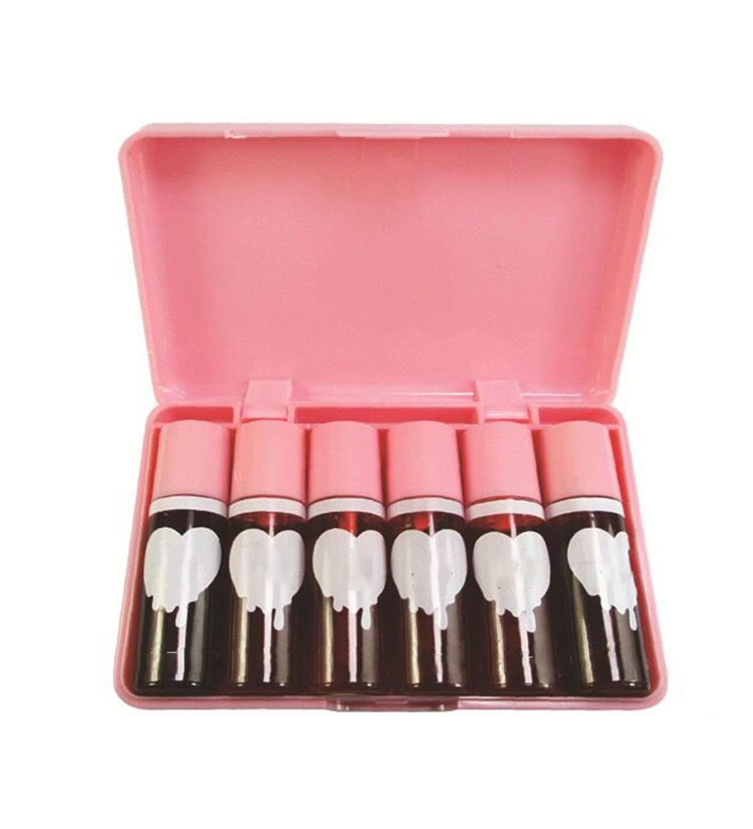 HHSEYEWELL Pink Lip Gloss Set Box - 6pc Water Gloss Gel Base Lip Glaze for Long-Lasting, Non-Fading Shine - 5.5ml Student Lipstick Kit - Buy Online on GoSupps.com