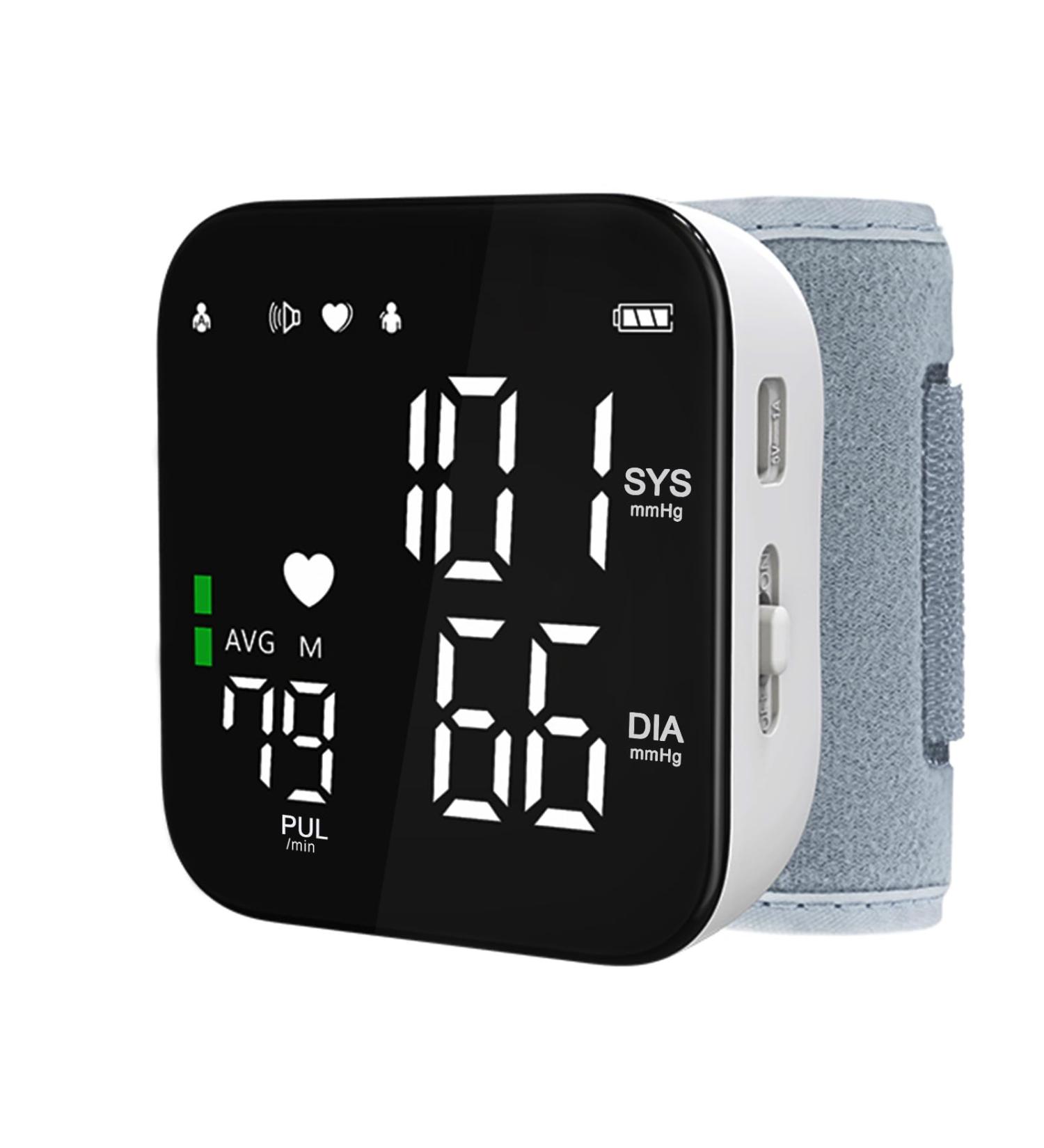 Rechargeable Digital Wrist Blood Pressure Monitor - Automatic Talking Portable with Full LED Display & Carrying Case for Home Use - Buy Online on GoSupps.com