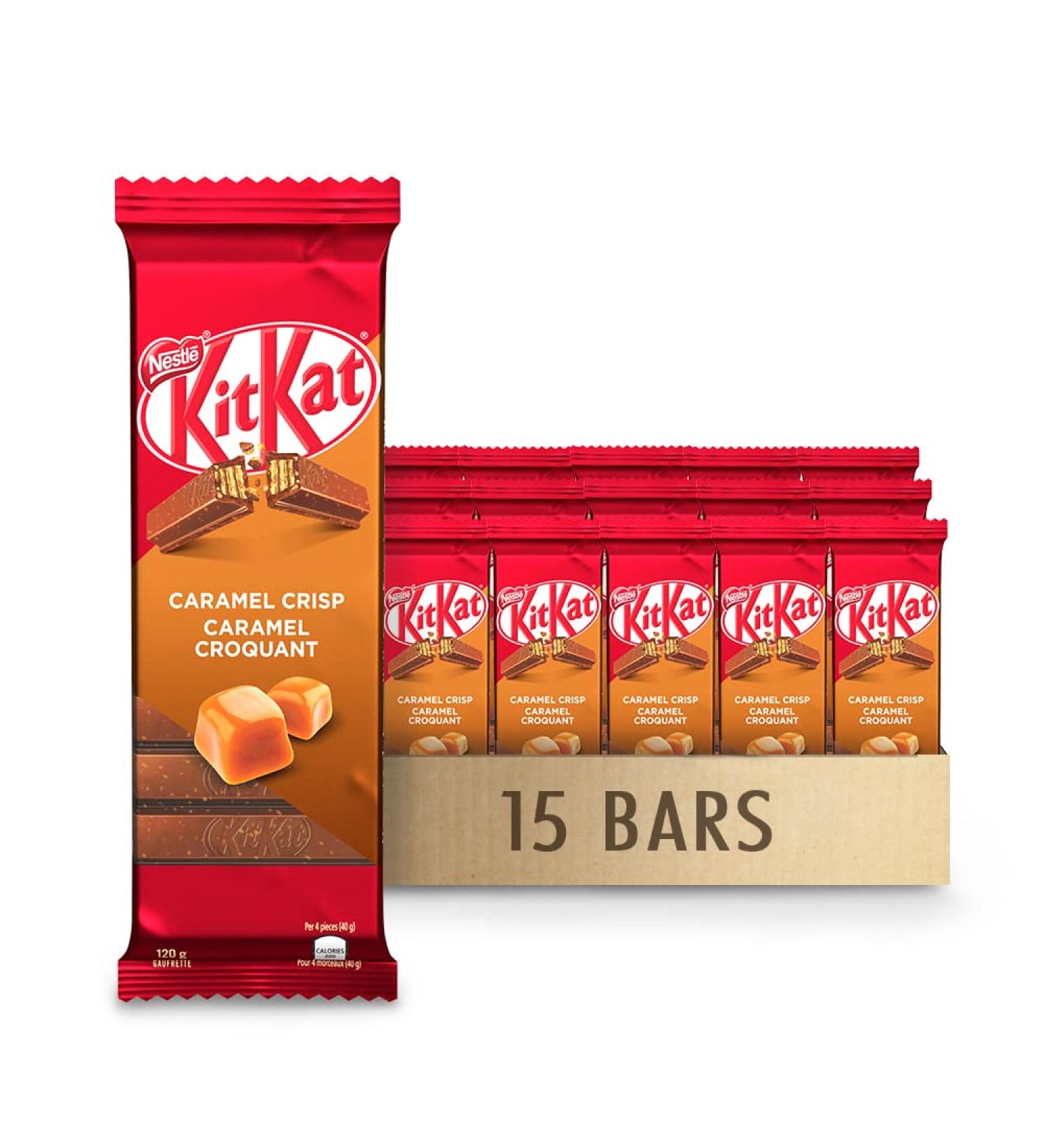 NESTL KITKAT Caramel Crisp Wafer Chocolate Bars 120 g x 15 Bars Caramel 15 Count (Pack of 1) - Buy Online on GoSupps.com
