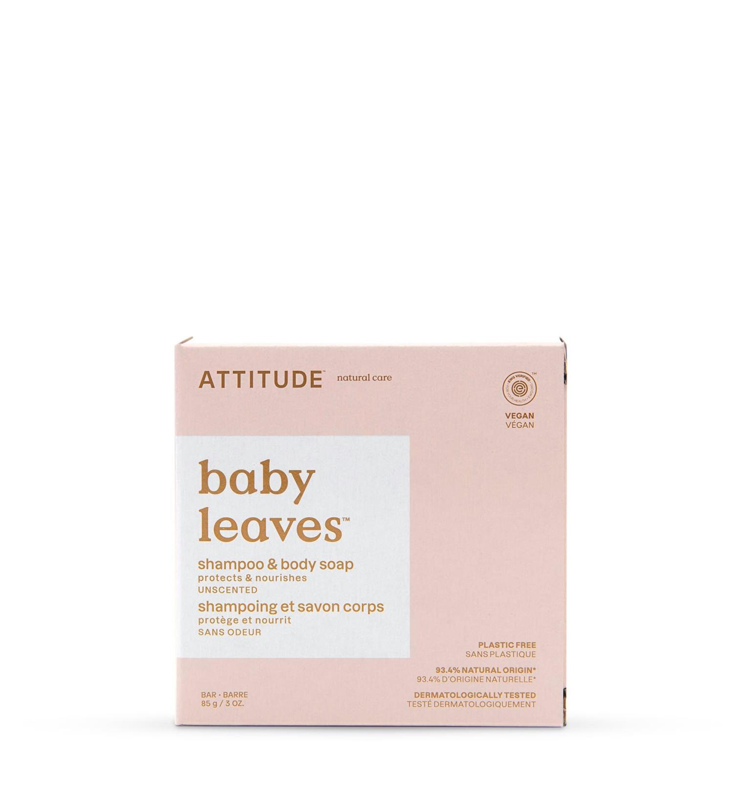 ATTITUDE Baby Plastic-Free Shampoo & Body Soap Bar - EWG Verified Vegan Unscented 3 oz | Safe for Baby & Eco-Friendly - Buy Online on GoSupps.com