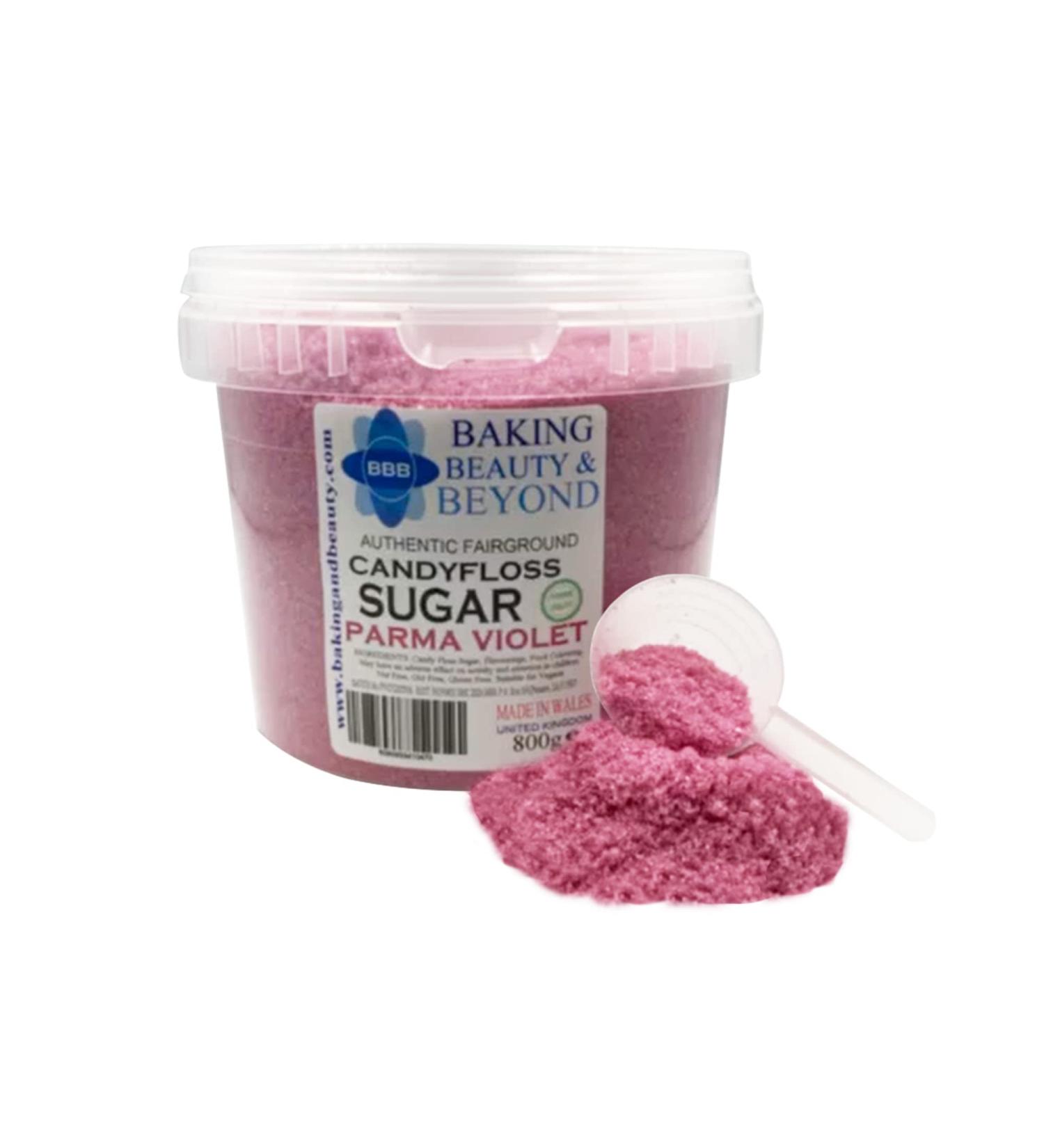 Baking Beauty and Beyond Parma Violet Flavour Premium Floss Sugar - 800g Bulk Flossing Sugar for Cotton Candy with Natural Ingredients - Buy Online on GoSupps.com