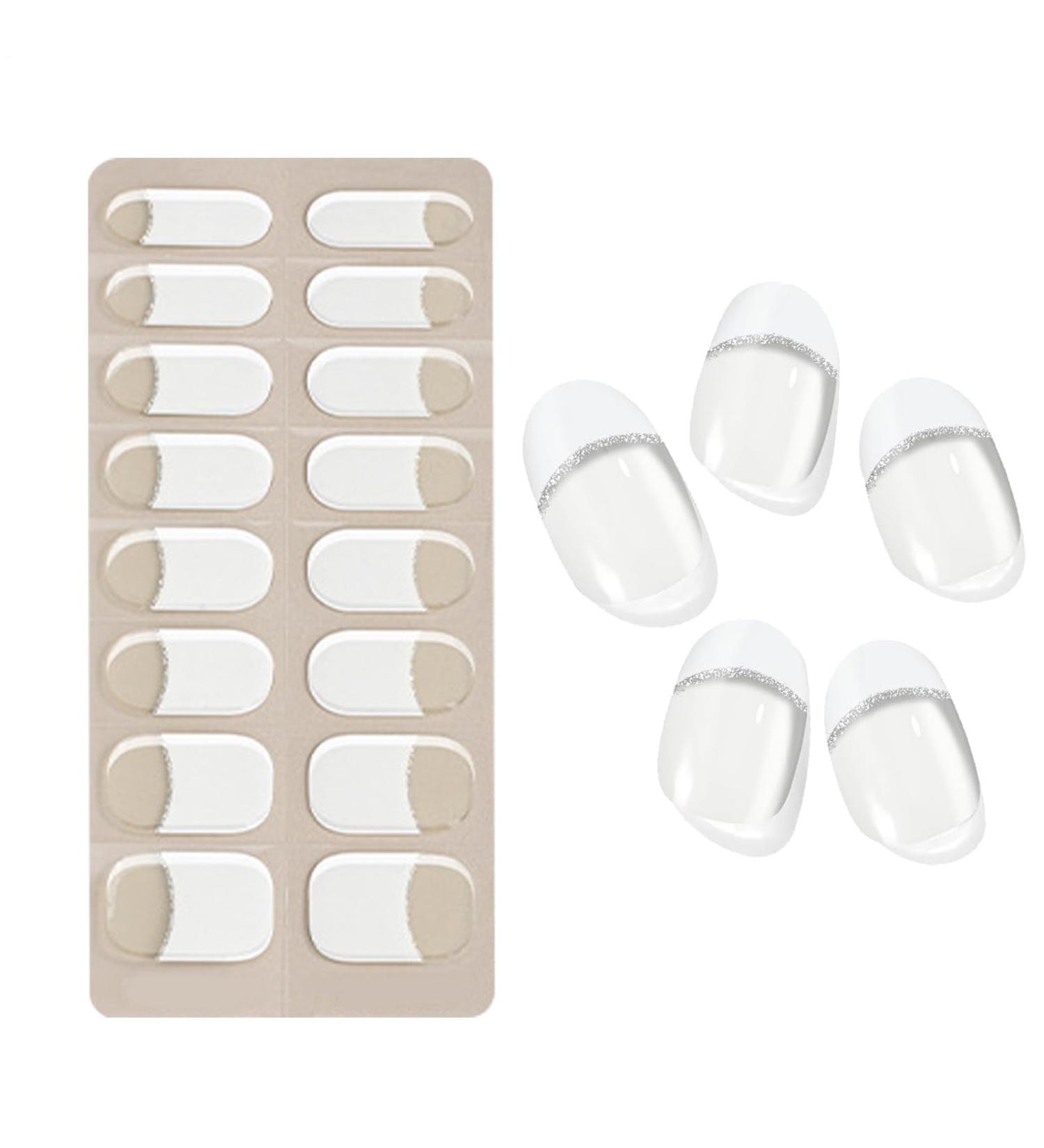 Semi-cured gel nail polish French manicure stickers damage-free manicure supplies for women girls beginners and beauty enthusiasts for everyday use. - Buy Online on GoSupps.com