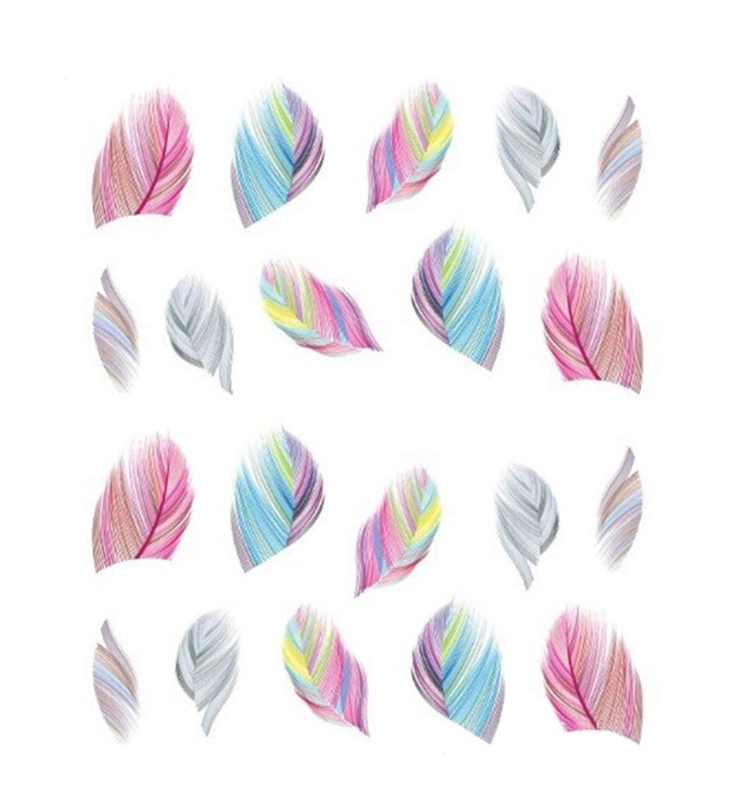 Nail Stickers Pink Feather 1 Sheet Self-adhesive Nail Decals wraps 3D Nail Art Designs Glitter Tips Decorations for Women Girls Superior Quality and Creative Durability and convenience - Buy Online on GoSupps.com