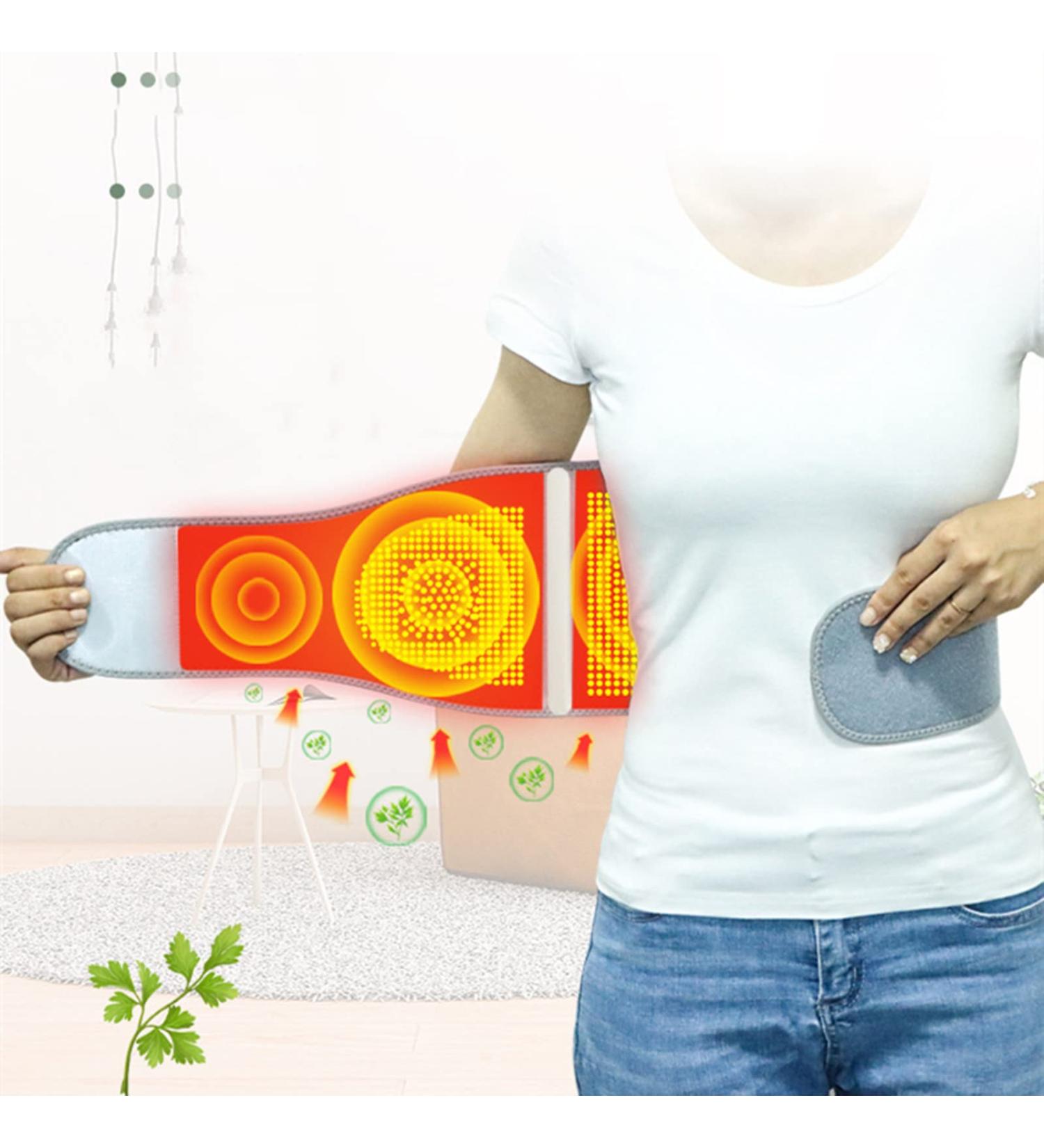 Lumbar Support Back Brace with Self-Heating Wormwood - Gray Waist Belt for Men & Women - Buy Online on GoSupps.com
