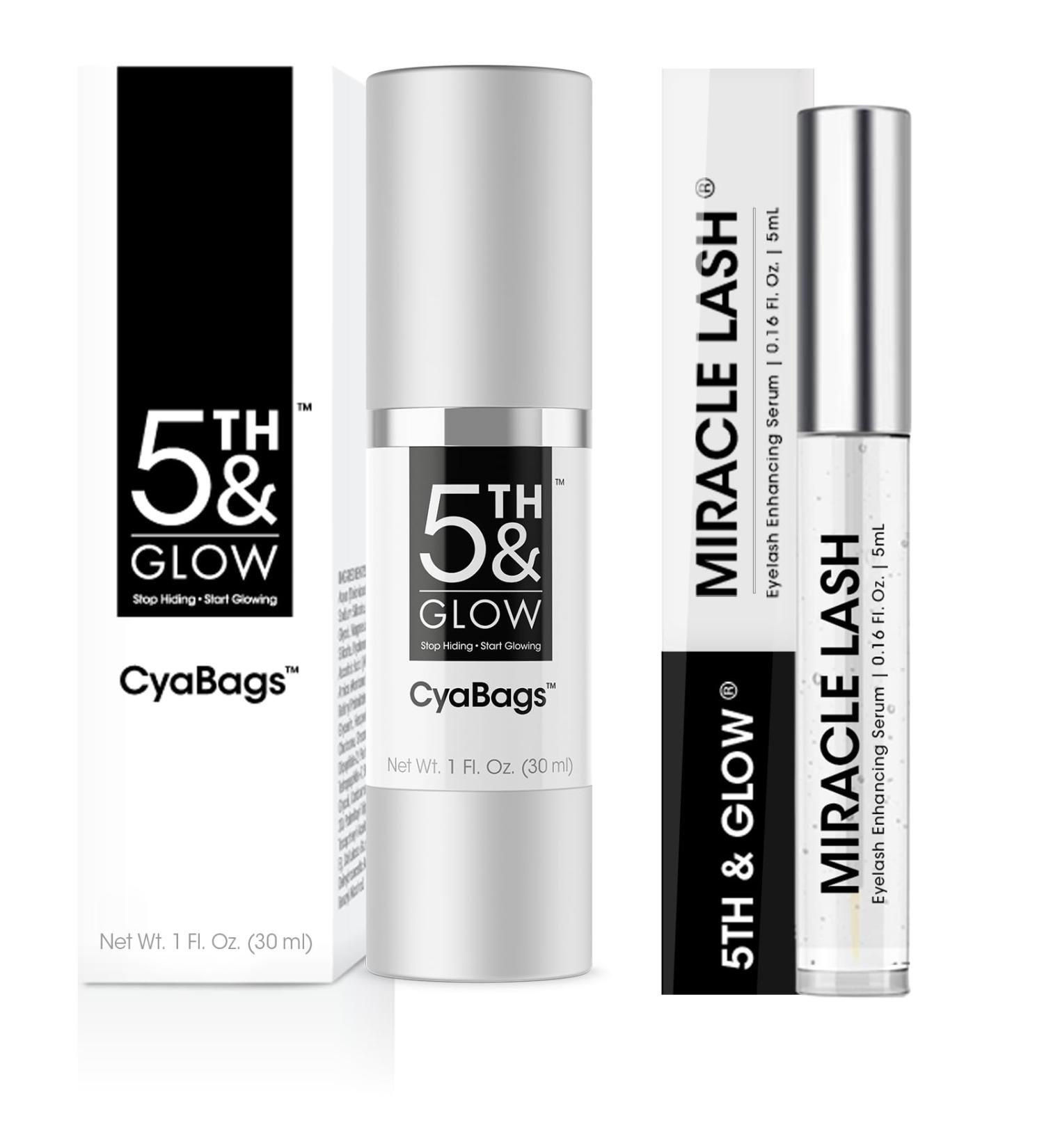 5th & Glow Youthful Beauty Bundle - CyaBags Line Smoother for Instant Skin Transformation + Miracle Lash Enhancing Serum for Stronger Thicker Lashes - Confidence Boosting Daily Routine - Buy Online on GoSupps.com