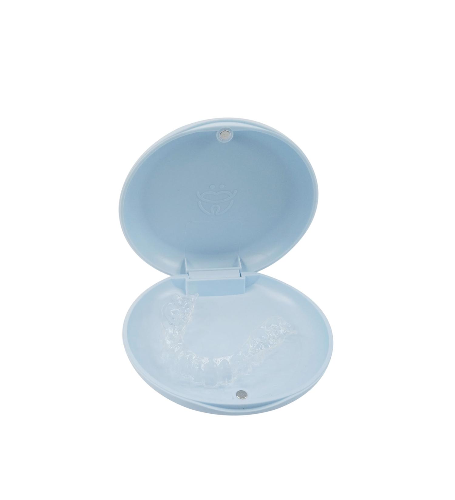 SmileSupplies Slim Aligner Case | Dental Retainer Box in Sky Blue | Orthodontic Carry Case with Cotton Bag - 1 Pack - Buy Online on GoSupps.com