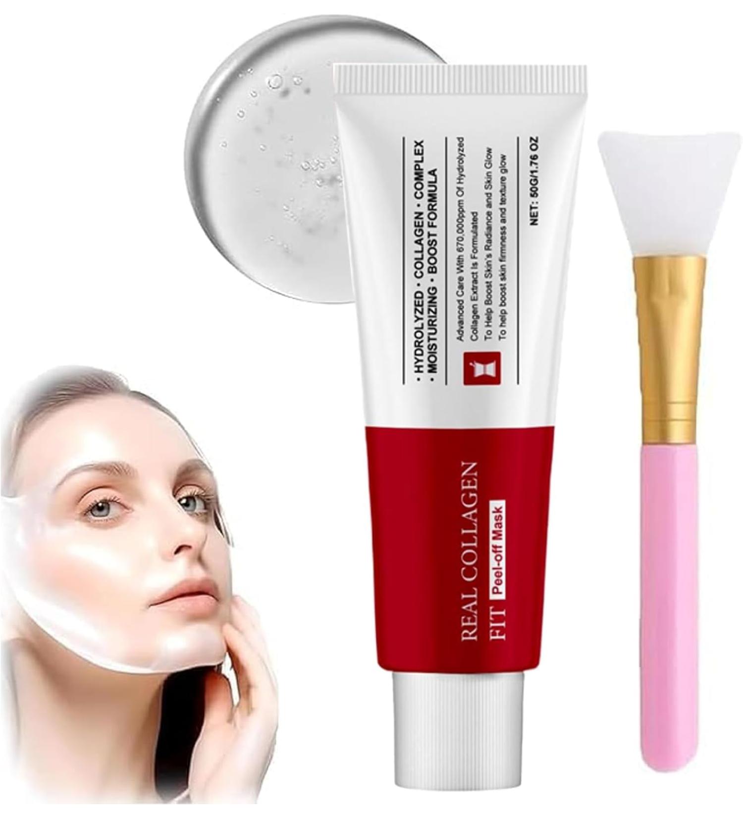 Korean Collagen Face Mask Korean Organic Collagen Mask Korean Organic Collagen Face Mask Real Collagen Fit Collagen Wrapping Mask Peel Off Facial Mask For Elasticity (1PC) - Buy Online on GoSupps.com