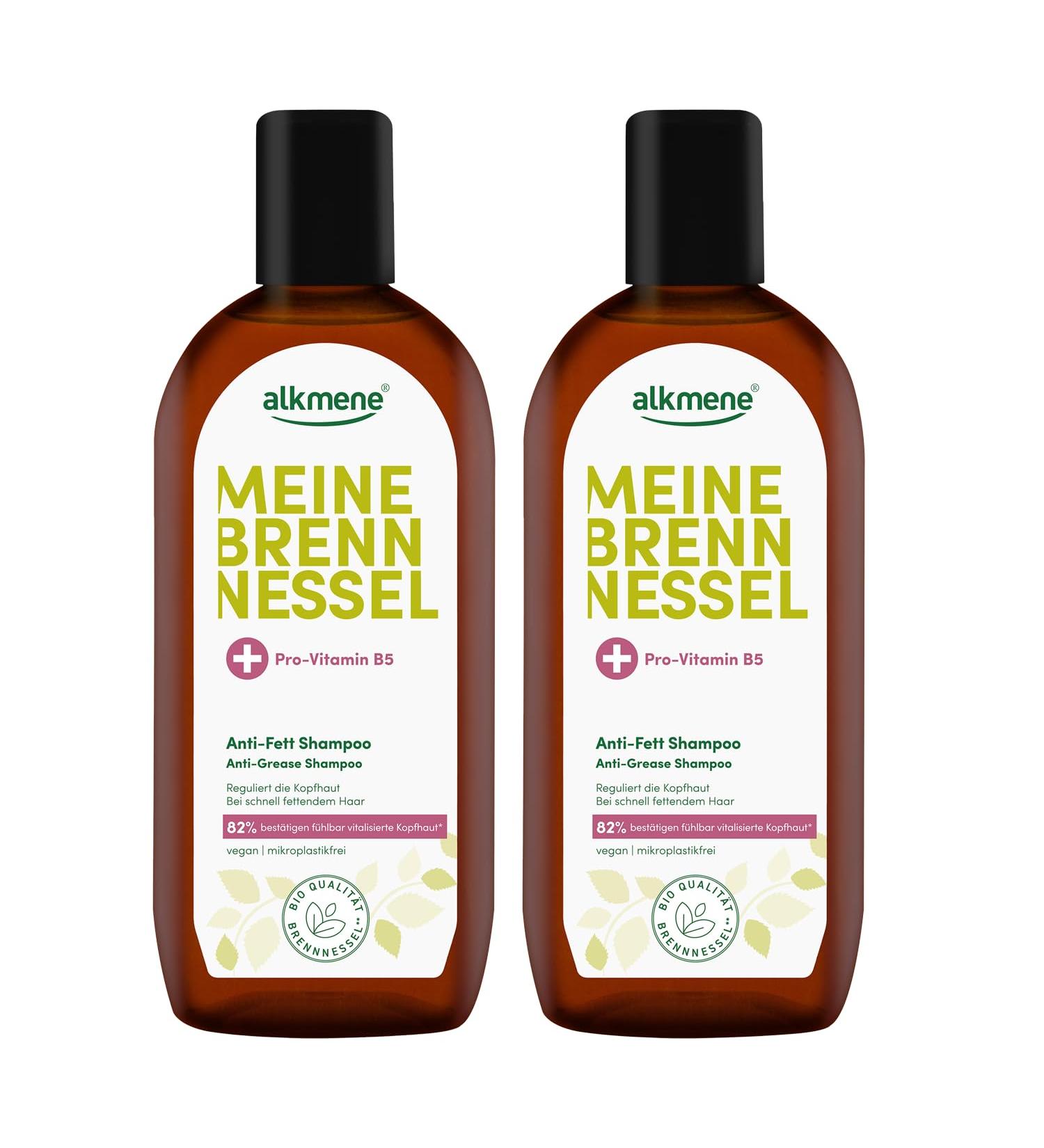  Alkmene alkmene 2 x Nettle Oily Hair Shampoo 250ml - Vegan Shampoo for Oily Scalp Quickly Reduces Regreasing - Buy Online on GoSupps.com