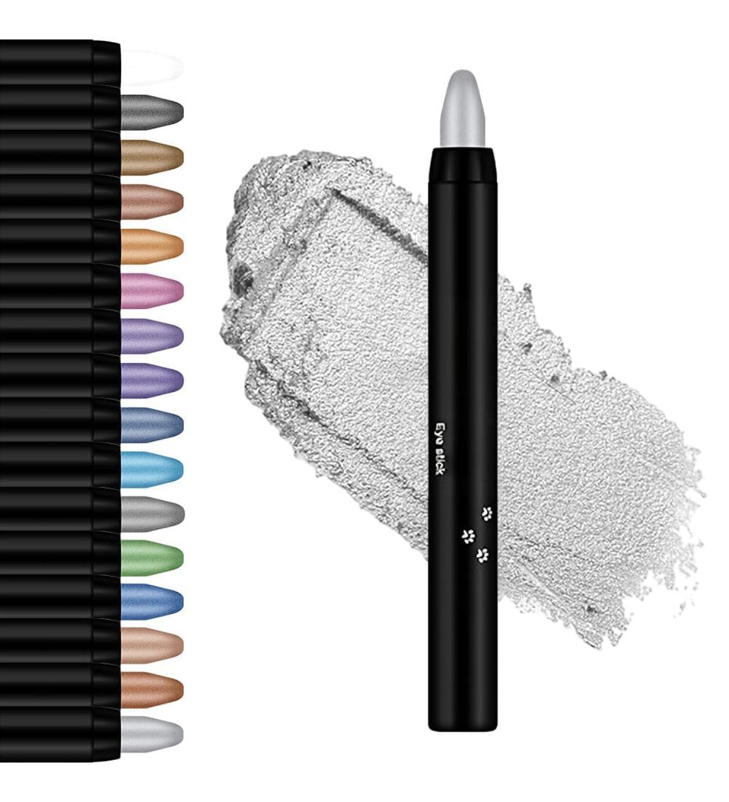 Cream Eyeshadow Stick Highlighter Eyeshadow Pencil Crayon Glitter Eyeshadow Stick Long Lasting Waterproof Eye Shadow Highlighter Stick Make Up Eyeshadow Shimmer Stick (#16 Silver) - Buy Online on GoSupps.com