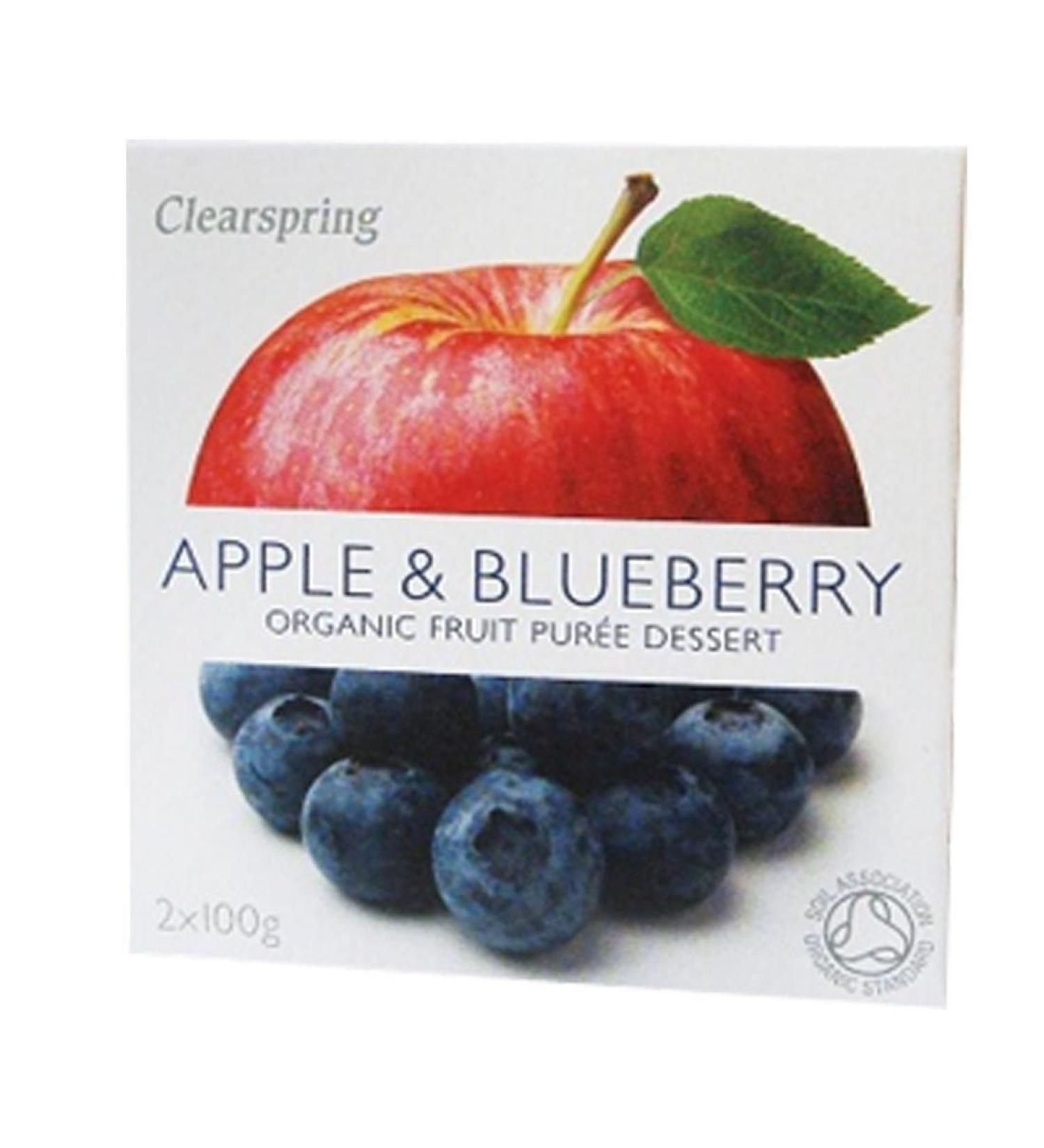 Clearspring | Apple & Blueberry Puree - Org | 12 x 2X100G