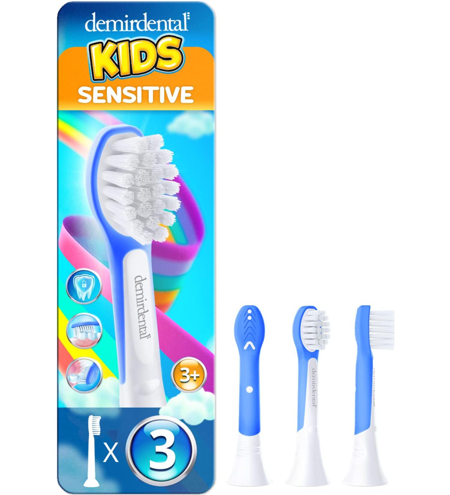 3 Pack demirdental for Kids Toothbrush Heads Suitable for Philips Sonicare for Kids Sonic toothbrushes Starting at 3 Years of Age HX6033 HX6034 Mini Blue - Buy Online on GoSupps.com