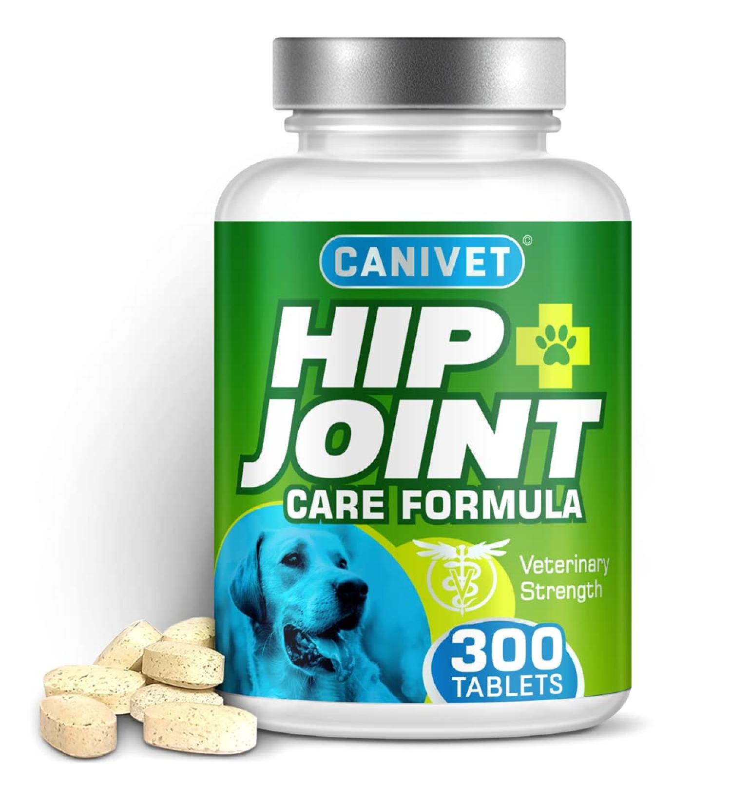 CANIVET Dog Joint Care Supplements | 300 Tablets | Green Lipped Mussel, Glucosamine, Chondroitin & More | Supports Joint Health & Mobility | Aids Stiff Joints | 1 Pot (300 tablets) - Buy Online on GoSupps.com