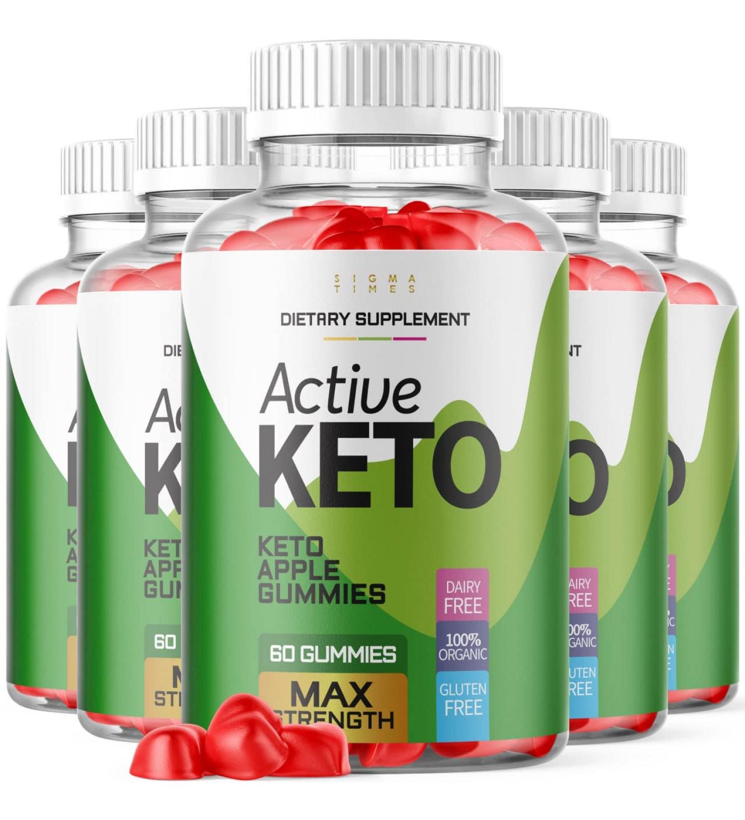Active Keto ACV Gummies (5 Pack) - Maximum Strength Weight Loss Formula | Burns Tummy Fat | 300 Gummies - Buy Online on GoSupps.com