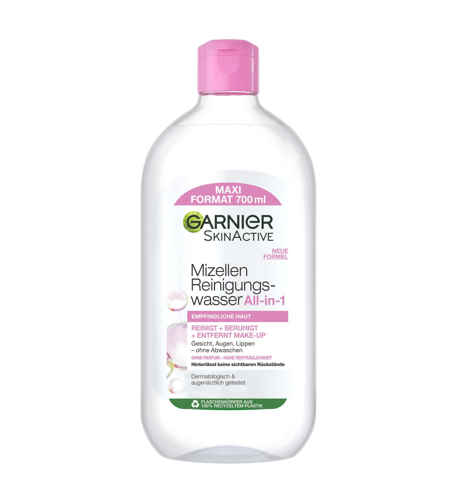 Garnier SkinActive - Micellar Cleansing Water for gentle cleansing and make-up removal - Soothing and moisturising facial lotion - 1 x 700 ml