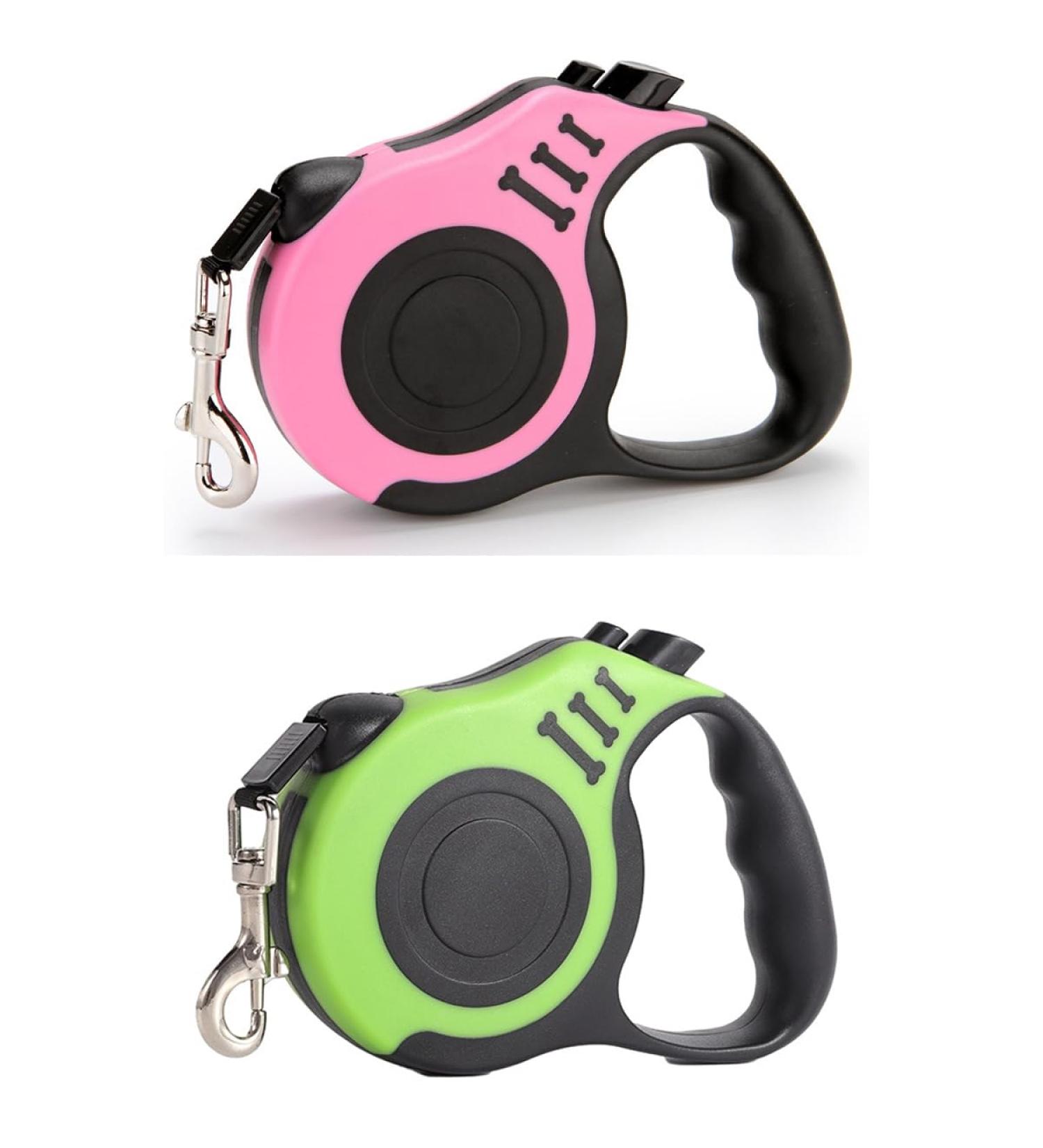 2 x 16ft Retractable Dog Leash for Large Dogs - Holds up to 110 lbs Retractable Dog Leash 360 Anti-Tangle Heavy Duty Dog Leash with Non-Slip Handle for Small to Large Dogs and Cats. (Green+Pink) - Buy Online on GoSupps.com