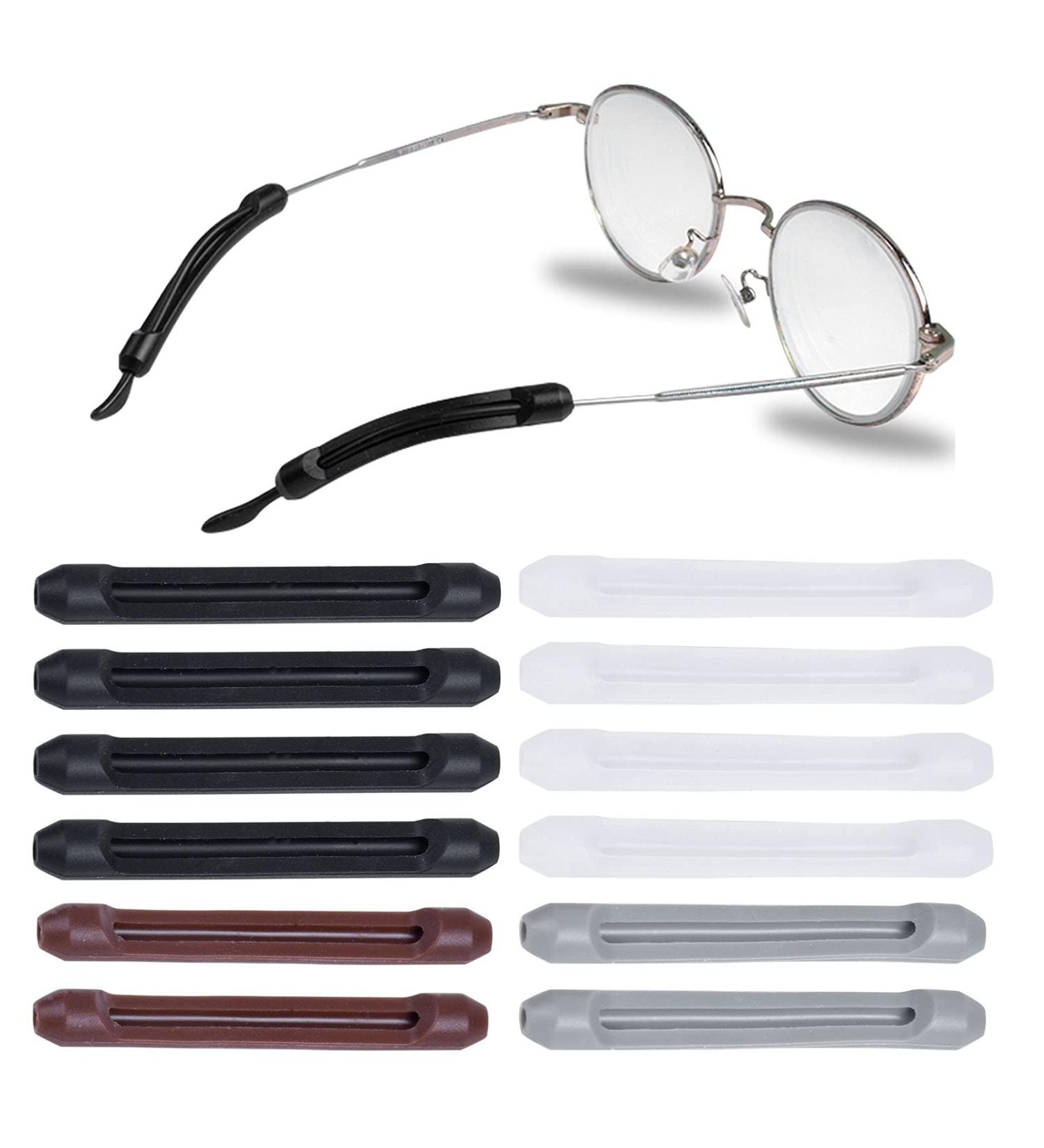 6 Pairs Silicone Anti-Slip Glasses Ear Pads & Hooks - Comfort for Sunglasses & Reading Glasses - Black White Gray Brown - Buy Online on GoSupps.com