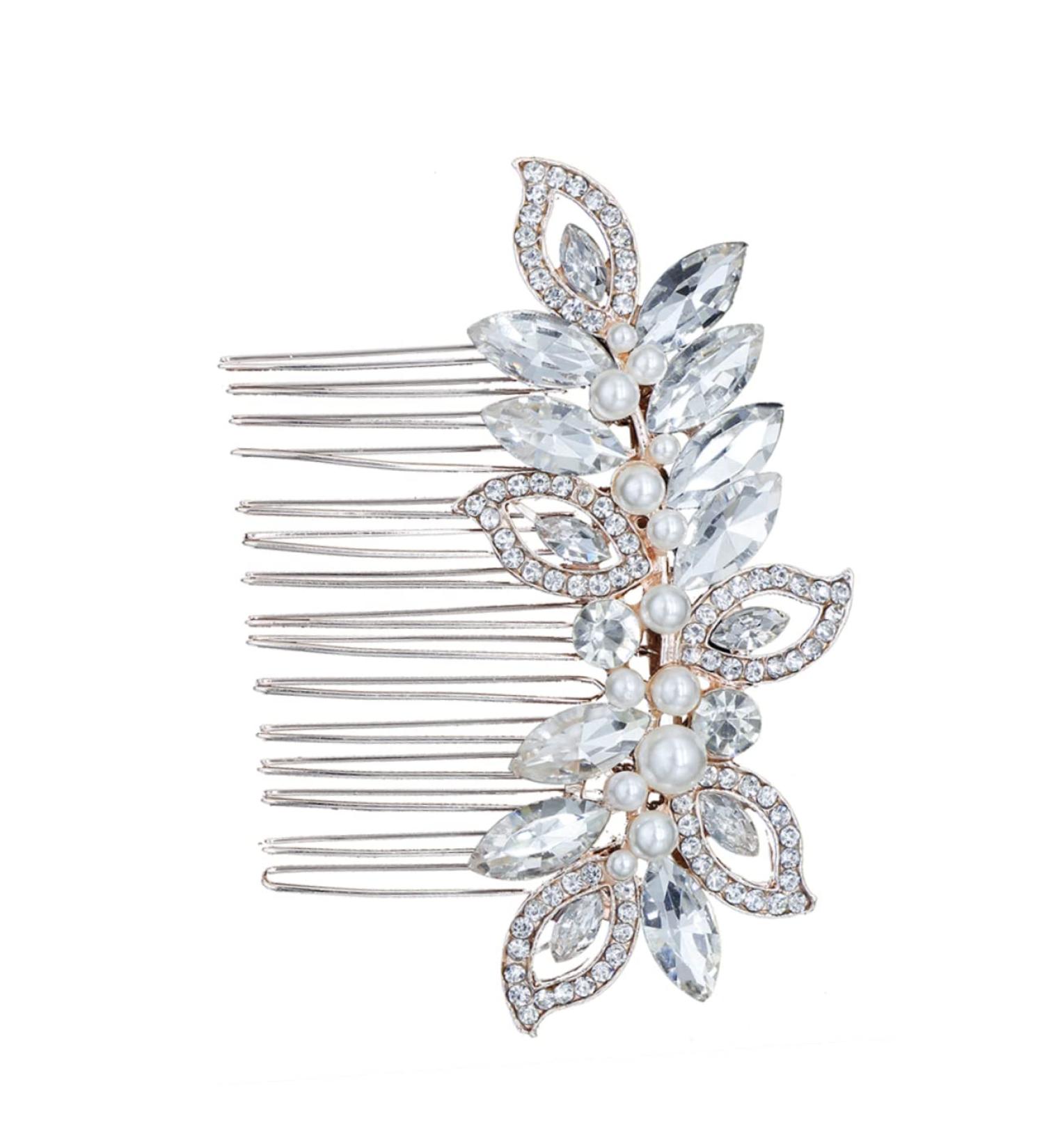 DOITOOL Bridal Headdress Rhinestone Bridal Comb Silver Hair Clip Combs for Women Hair Combs for Gold Headpiece Bride Hair Clip Rhinestone Headpiece Accessories - Buy Online on GoSupps.com