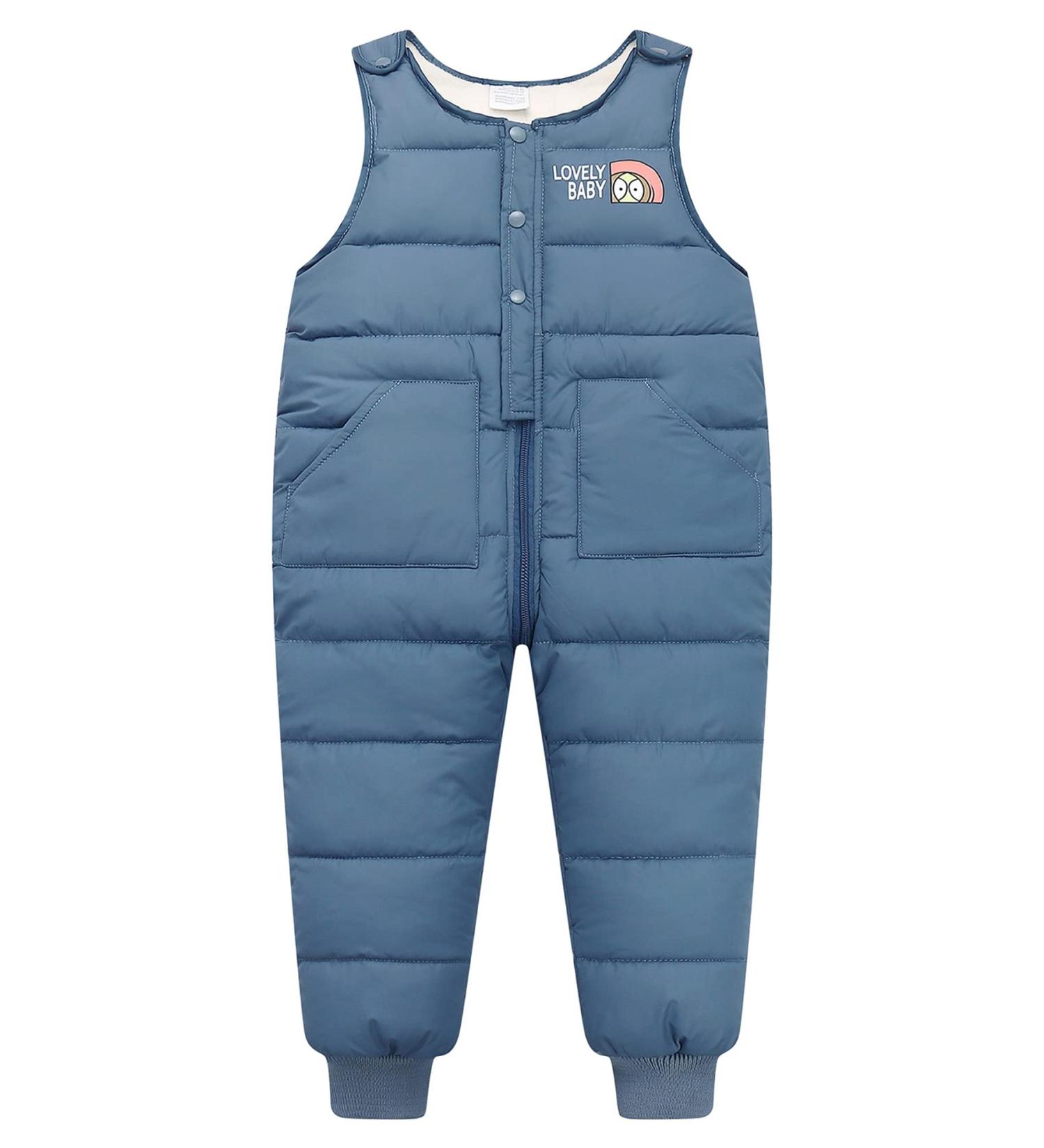 Happy Cherry Baby Winter Pants 80 B- Light Blue | Infant Warm Snow Bib Pant for Boys and Girls - Toddler Windproof Padded Bottoms with Elastic Buttom and Zipper | Outerwear Snowsuit - Buy Online on GoSupps.com