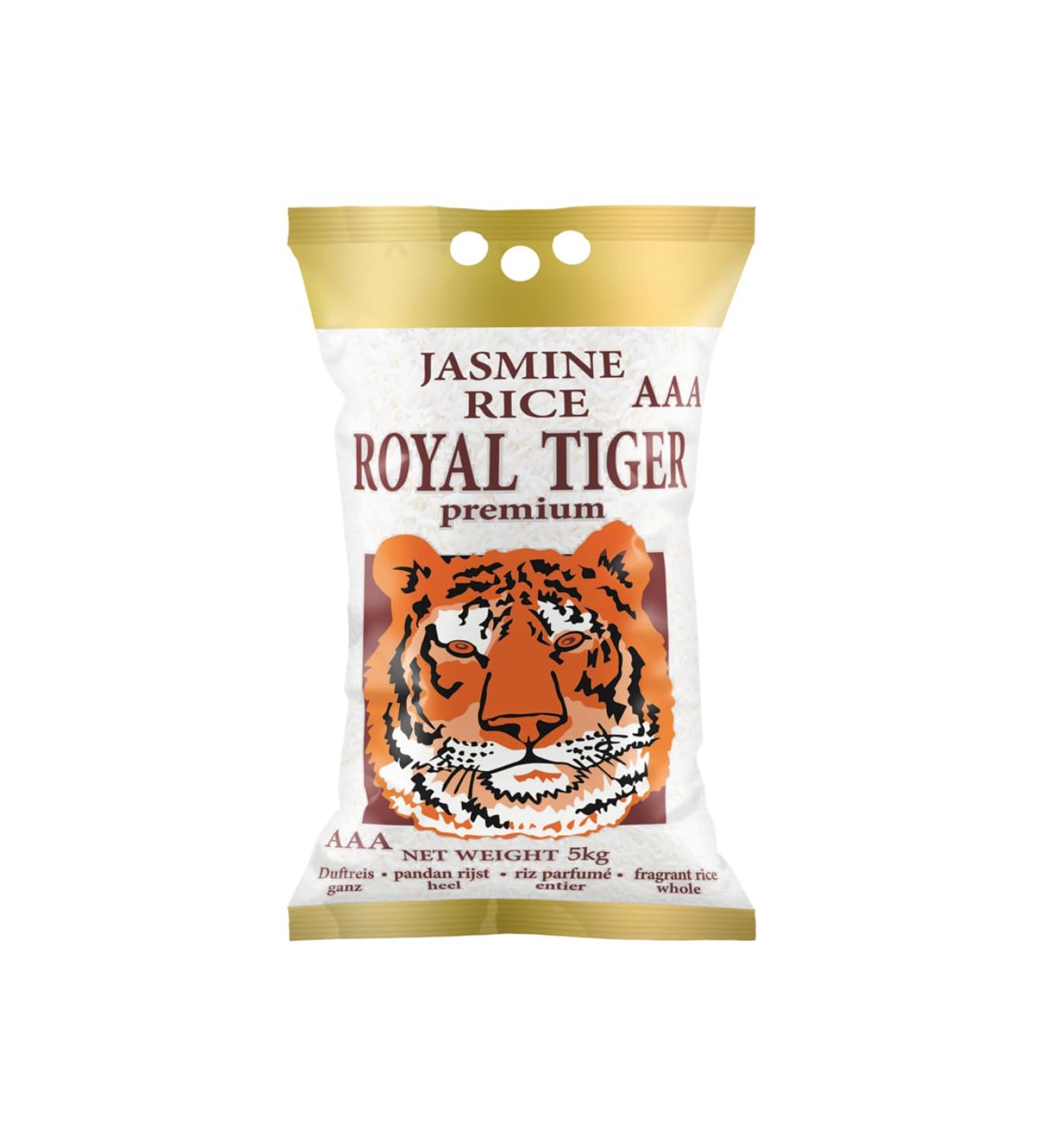 5kg ROYAL TIGER Jasmine Fragrant Rice / Jasmine Rice whole / Jasmine Rice AAA 5 kg (1 pack)
