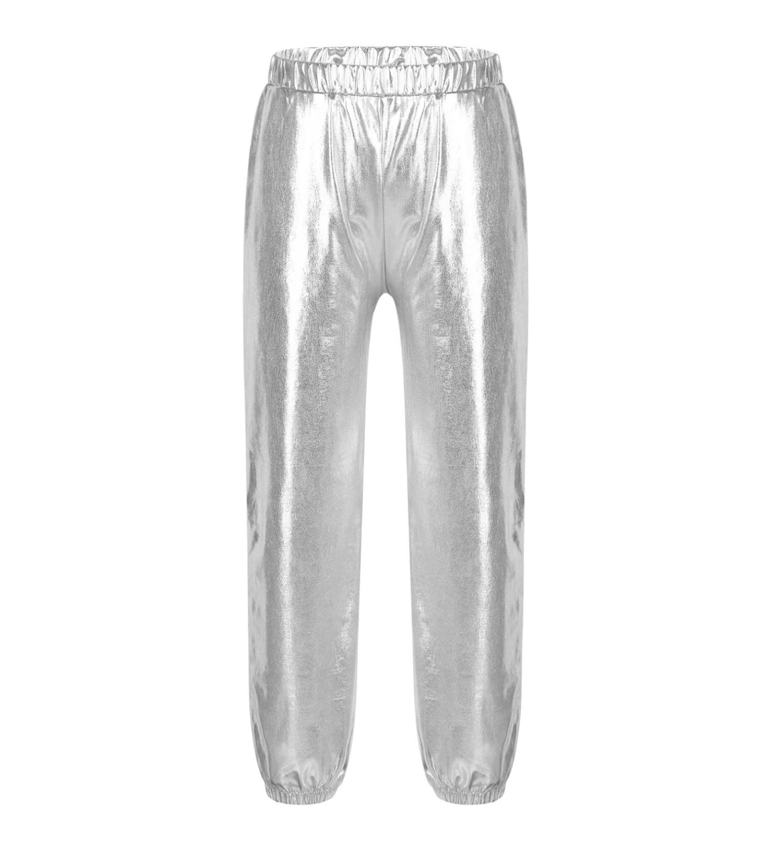 Zdhoor Kids Metallic Dance Harem Pants - Silver, 8 Years | Modern Hip Hop Street Dancewear - Buy Online on GoSupps.com