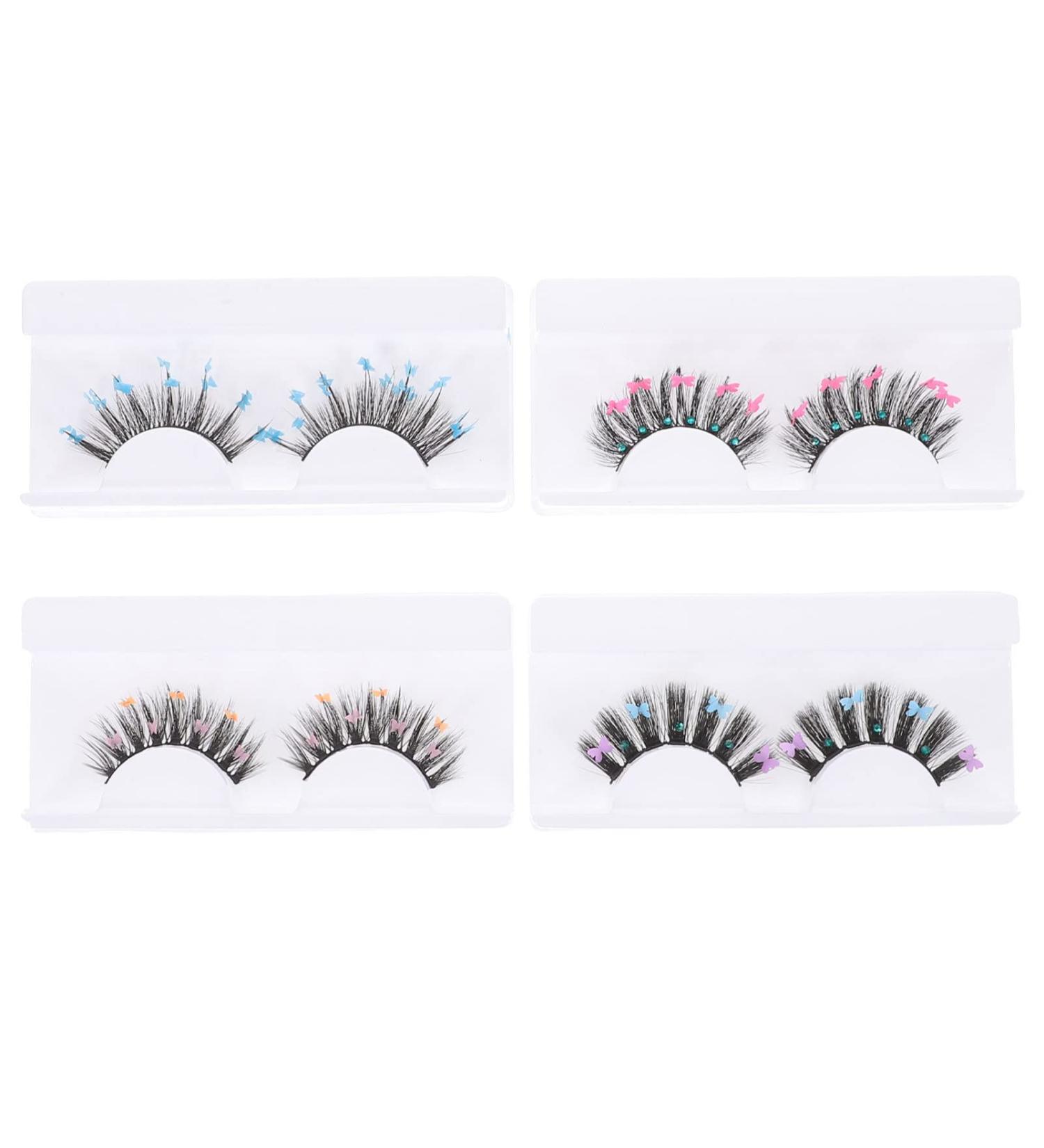 DRESSOOS Sequins 4 Pairs Sequin False Eyelashes Lashes Natural False Eyelashes Natural False Lashes Segmented False Eyelashes Pesta as Postizas Naturales Artificial Eyelashes Cosplay - Buy Online on GoSupps.com