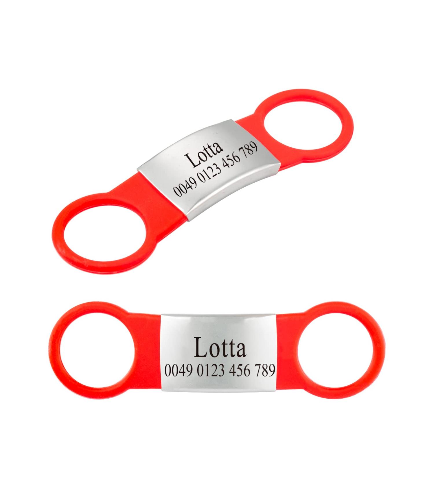 Personalized Silicone Dog ID Tags - 2 Pack Engraved Pet Name Tags for Dogs & Cats - Red Size L - Buy Online on GoSupps.com