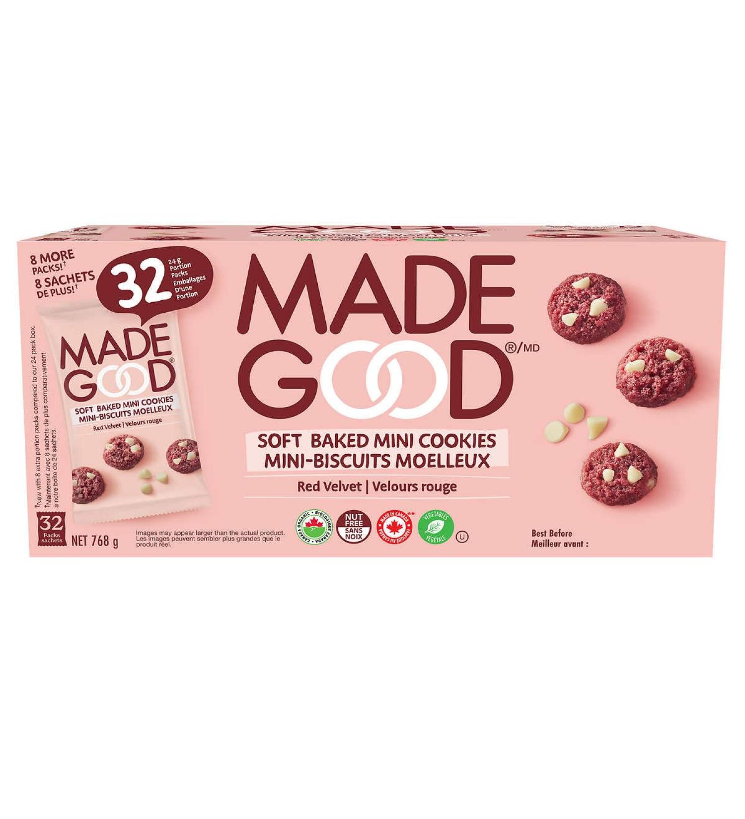 Made Good Soft Baked Mini Cookies Red Velvet 32x 24g - Buy Online on GoSupps.com