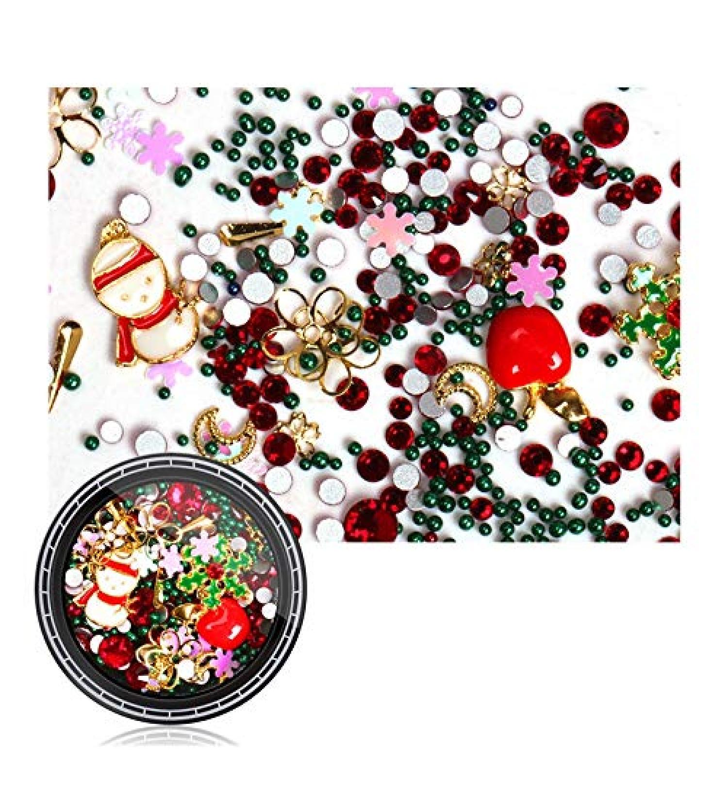 Daroplo Nail Nail Christmas Rhinestone Rows 3D Manicure Nail Art Decor DIY Rivet Bolts Beads Jewellery Things SD-04 - Buy Online on GoSupps.com