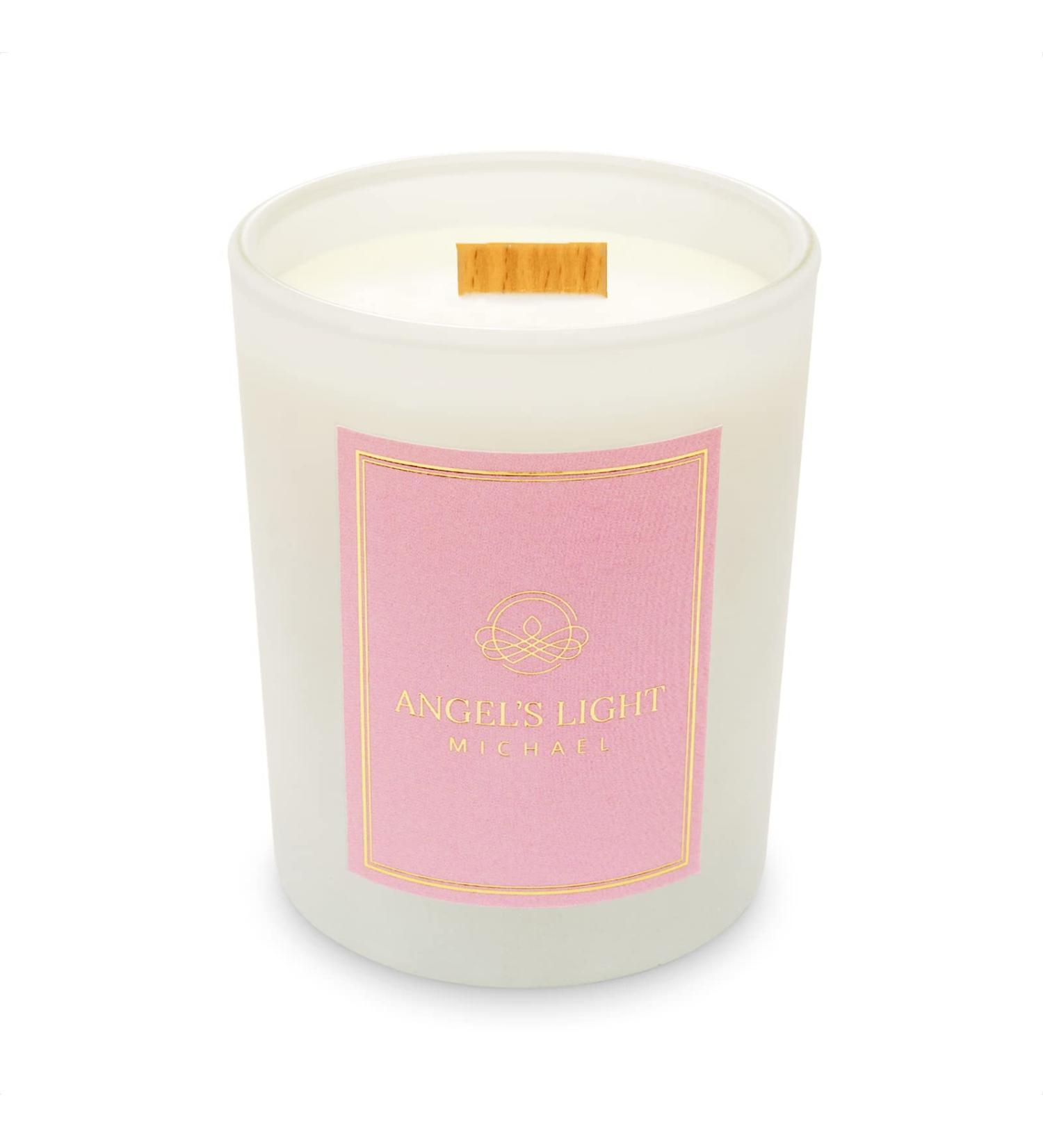 Buy ANGEL'S LIGHT Michael Luxury Scented Candle - 100% Natural Soy Wax Cedarwood Melissa & Tangerine Handmade with Wooden Wick - Elegant Design for Energy of Protection - International Shipping Available - Buy Online on GoSupps.com