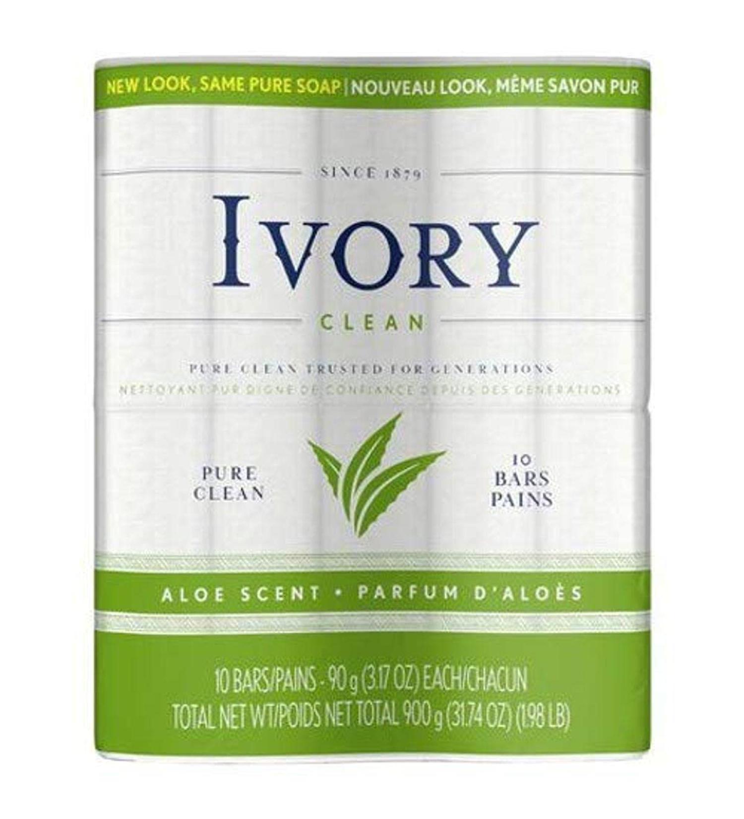 Ivory Bar Soap Aloe Scent 3.17 Ounce (Pack of 10) Aloe Vera 3.17 Ounce (Pack of 10)
