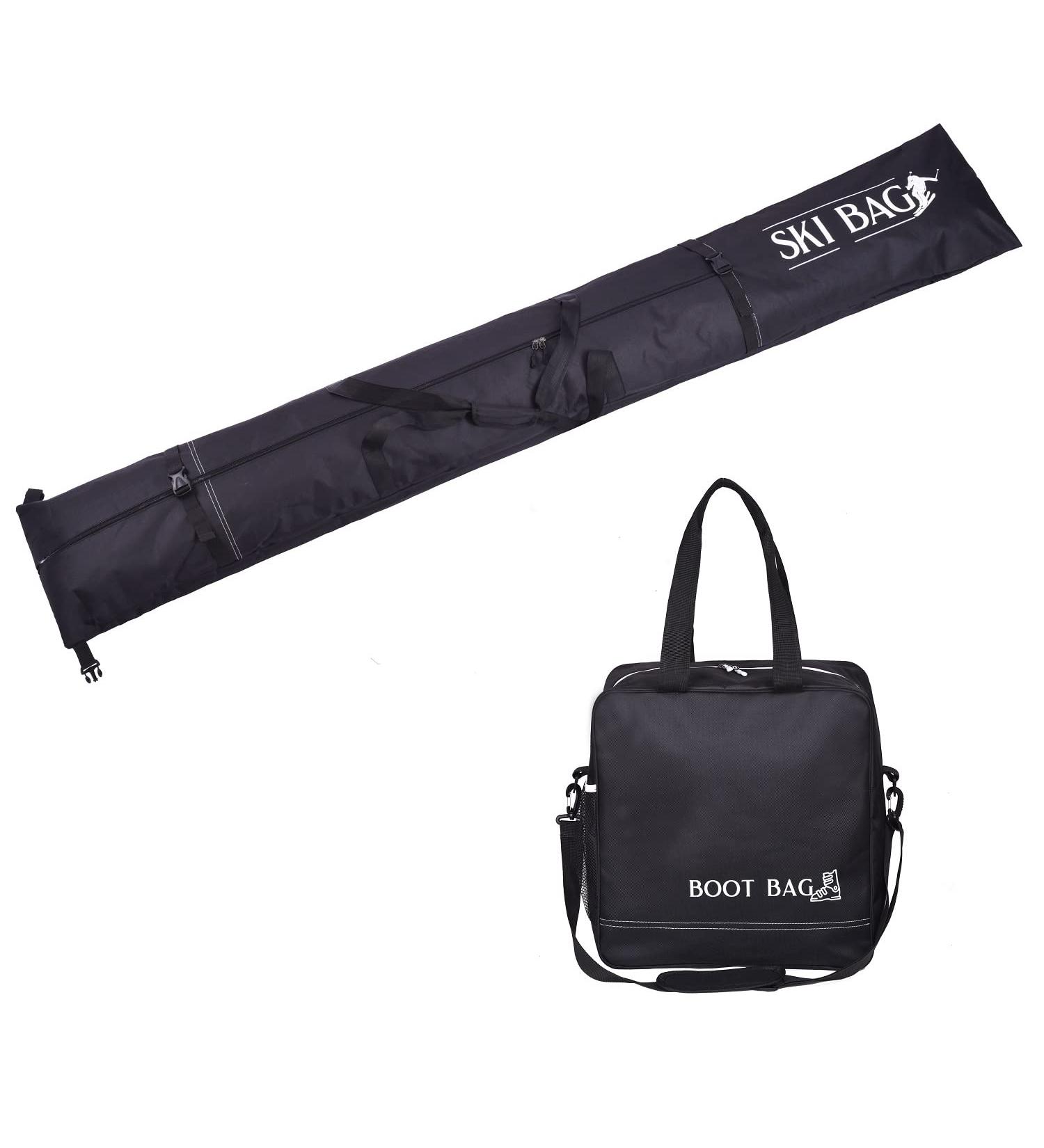 ZFZGFRCS Ski Bag and Boot Bag Combo for Air Travel | Unpadded Snow Ski Bags for Men, Women, and Children | Fits Skis up to 200 cm and Boots up to Size 13 | Black - Buy Online on GoSupps.com