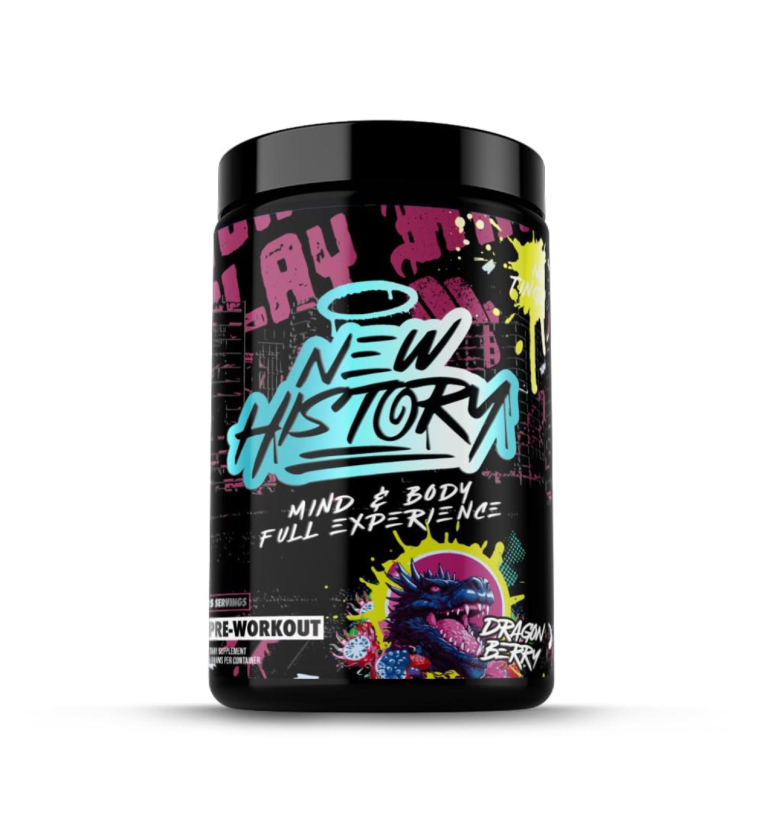 New History Mind and Body Experience - Pre Workout Endurance Pump and Focus - 25 Servings Dragon Berry - Buy Online on GoSupps.com