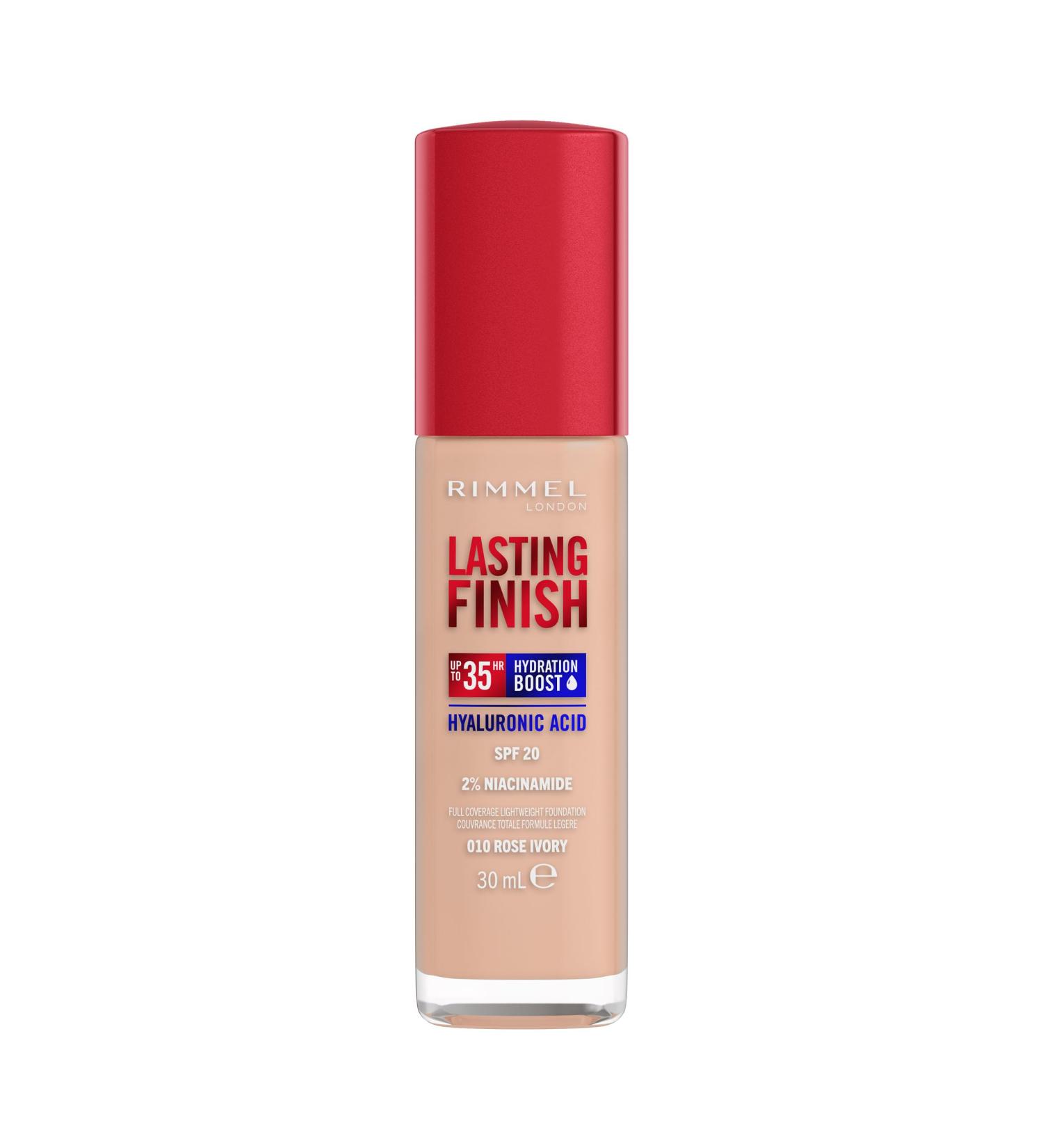 Rimmel Lasting Finish 35HR Foundation in 010 Rose Ivory - Long-lasting Coverage - Buy Online on GoSupps.com