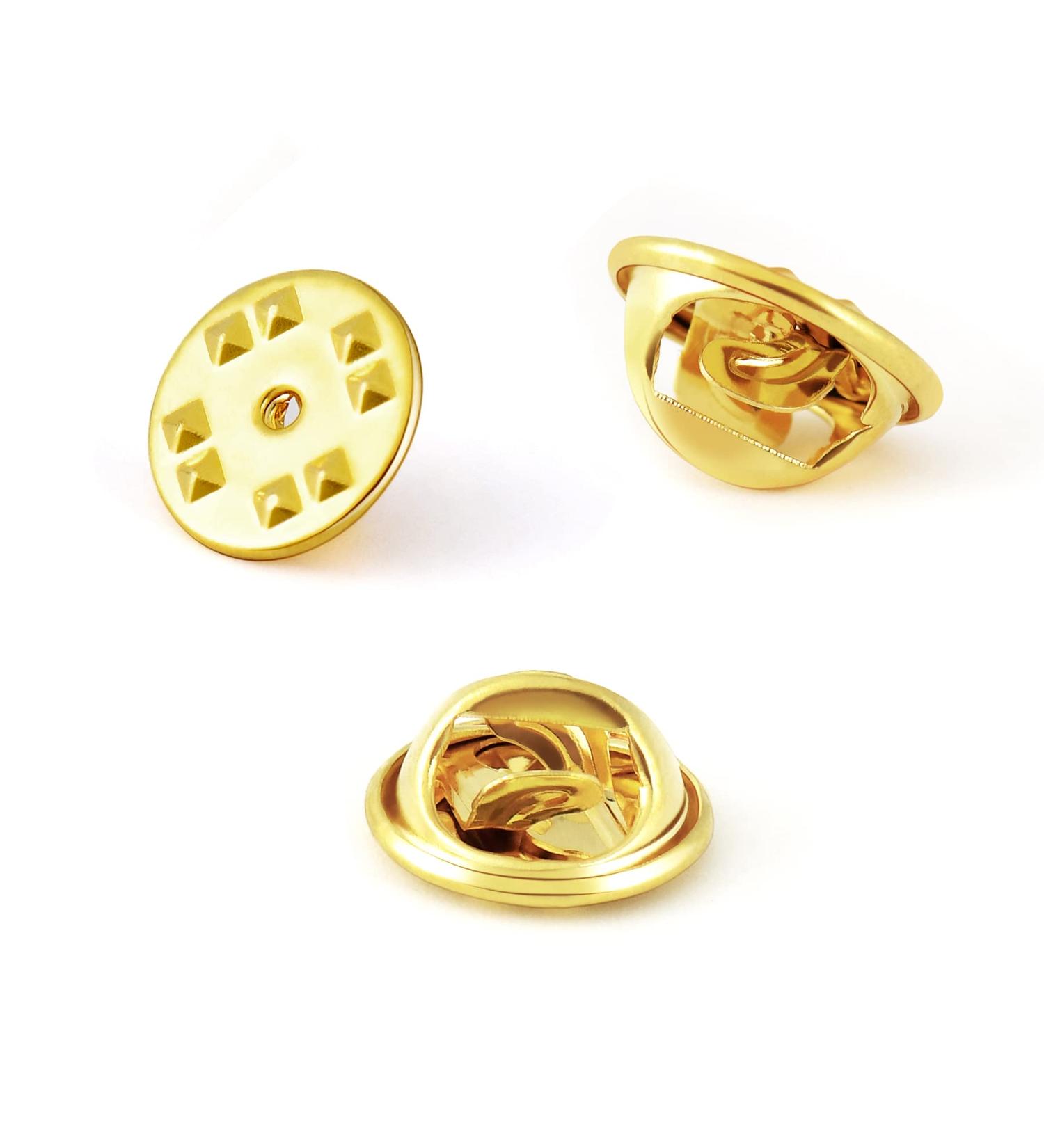 50PCS Brass Metal Pin Backs for Brooch Tie Hat Badge Insignia - Gold | Lapel Pin Backings - Buy Online on GoSupps.com