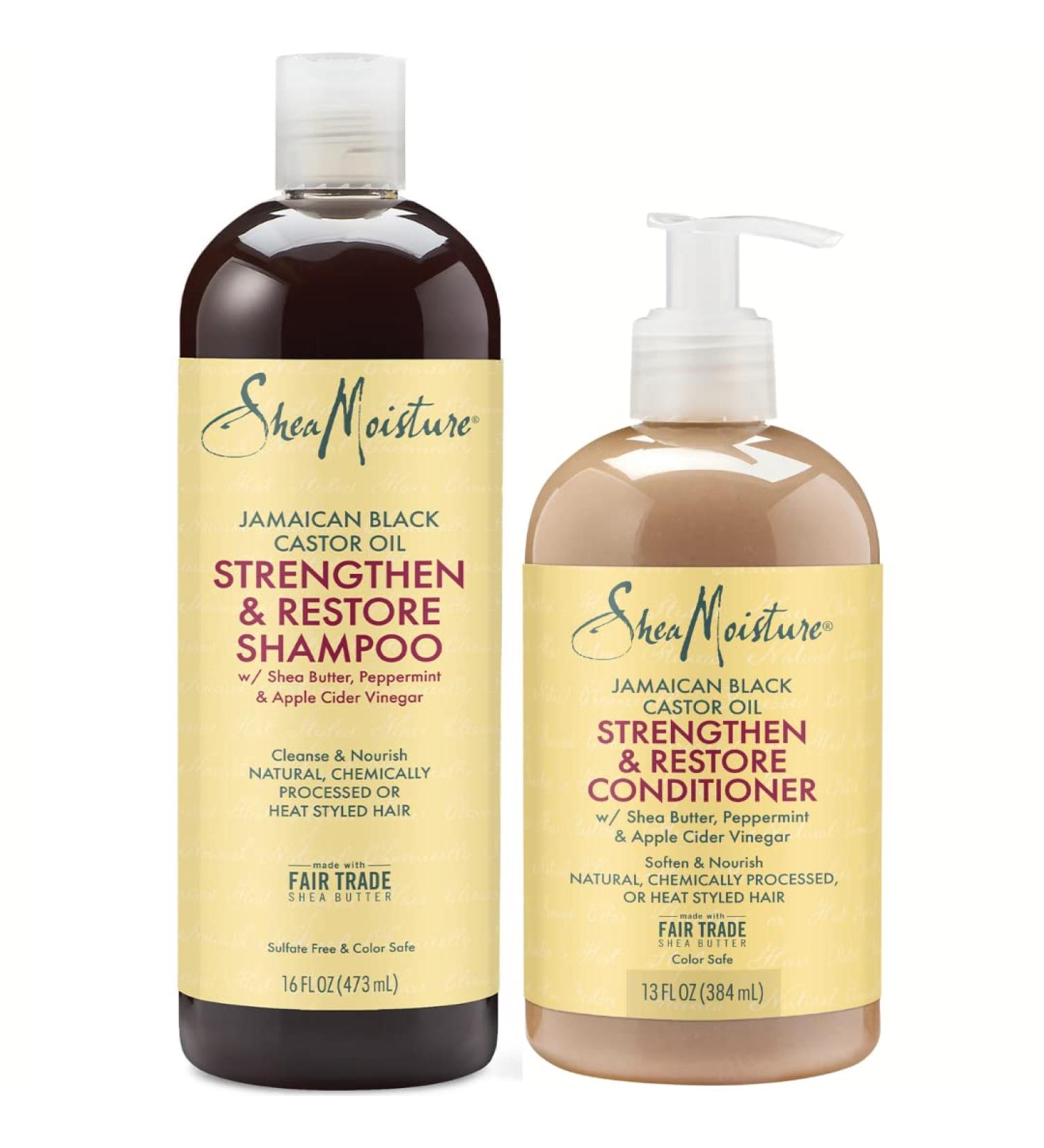 Shea Moisture Jamaican Black Castor Oil Strengthen, Grow & Restore Shampoo & Conditioner Set - 16 oz. & 13 oz. Combination Pack - Buy Online on GoSupps.com