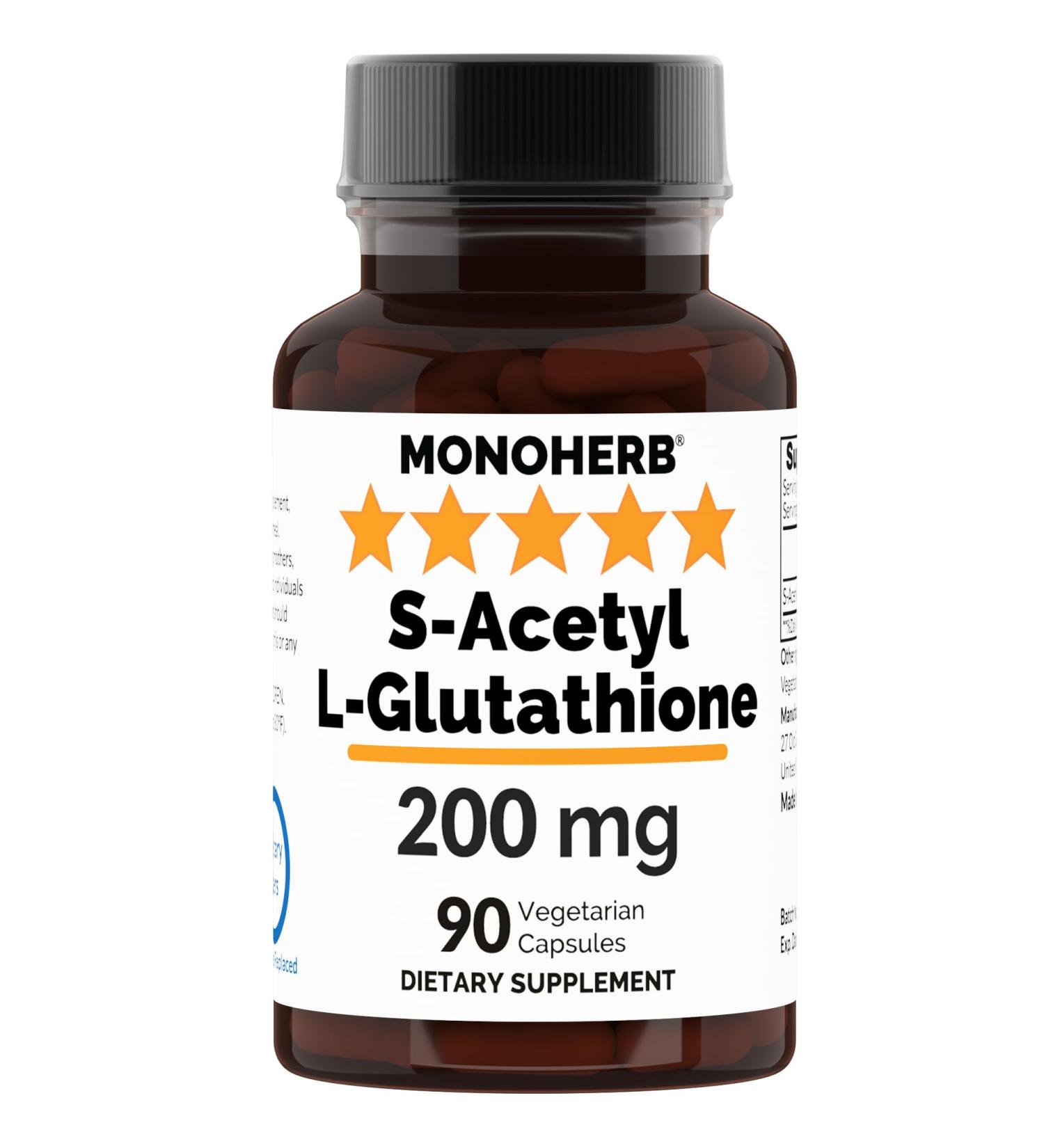 S-Acetyl L-Glutathione 200mg - 90 Vegetarian Capsules for Optimal Health | Shop Internationally - Buy Online on GoSupps.com