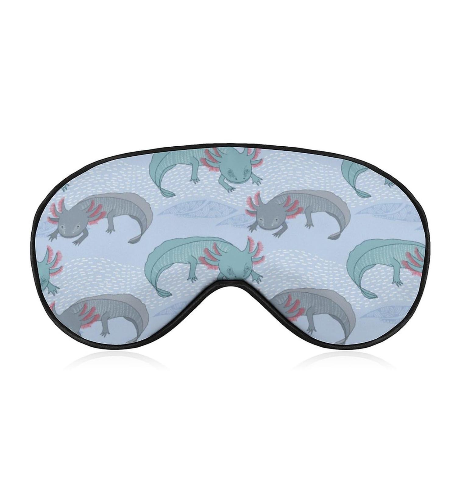Mexican Axolotls Sea Sleep Mask - Adjustable Blindfold for Sleeping & Travel - Buy Online on GoSupps.com