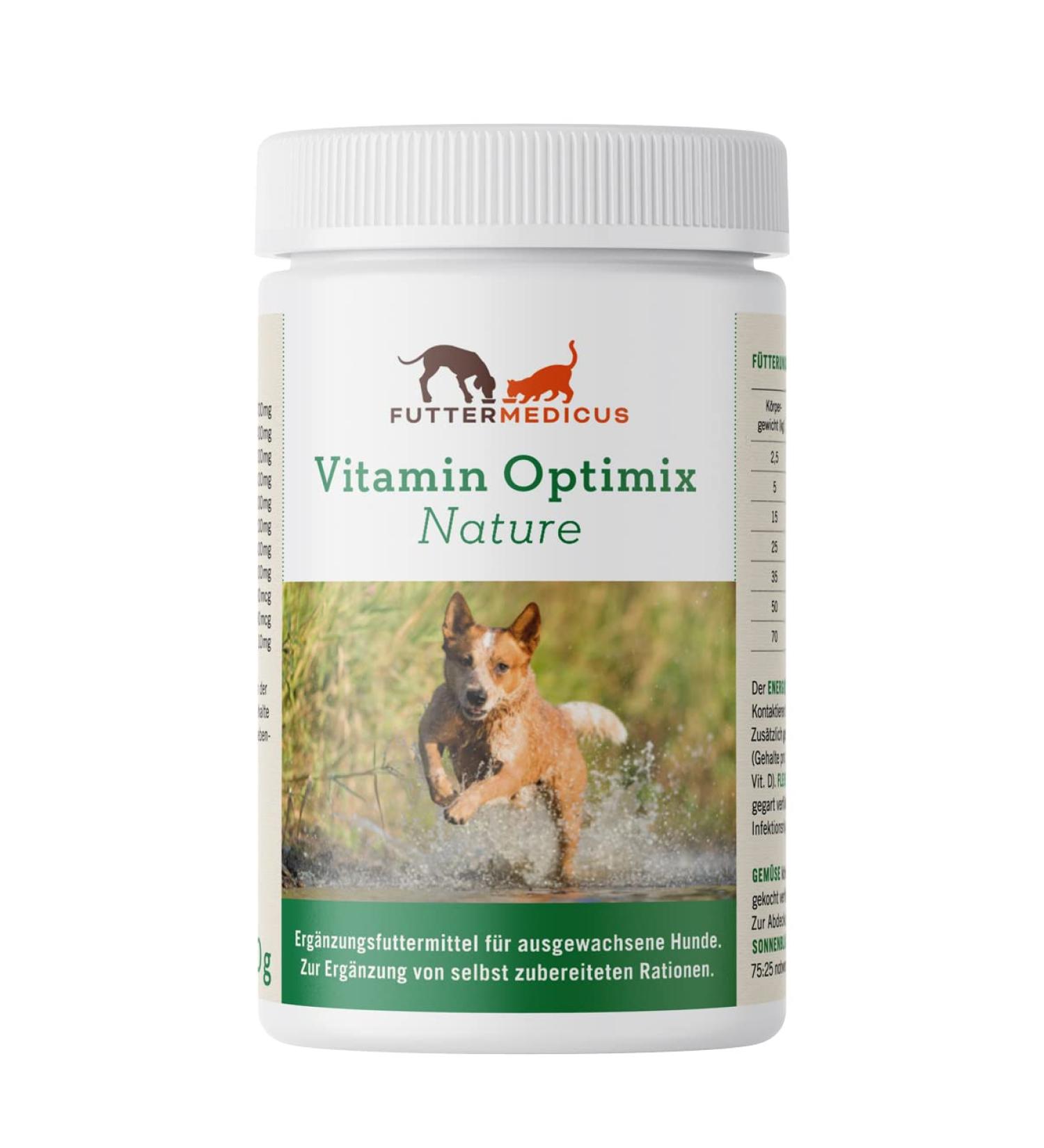 Futtermedicus Vitamin Optimix Nature | 400 g | Dietary supplement for adult dogs | provides important minerals and vitamins | Suitable for BARF cooking and cooking - Buy Online on GoSupps.com