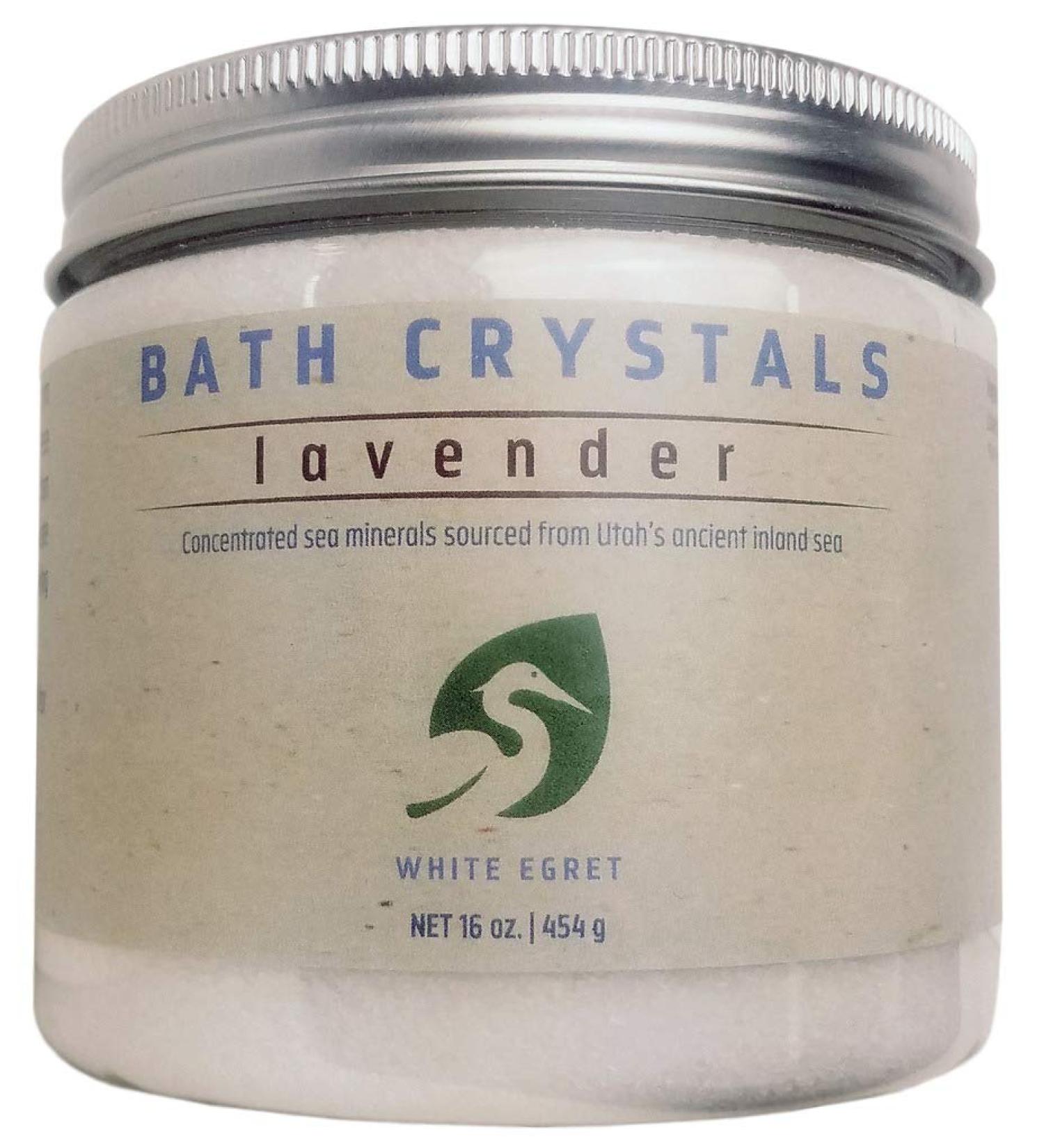 White Egret | Lavender Bath Crystals | 16 oz Salt