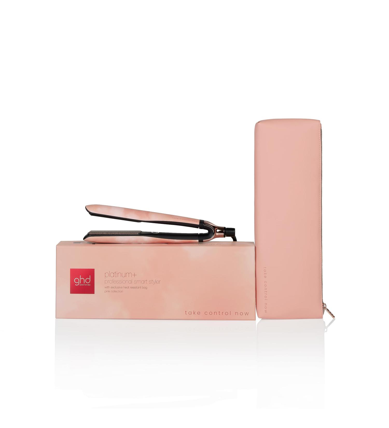 ghd Platinum+ Styler - Professional Smart Hair Straighteners | Ultra Gloss Plates | Pink Peach Charity Edition - Buy Online on GoSupps.com
