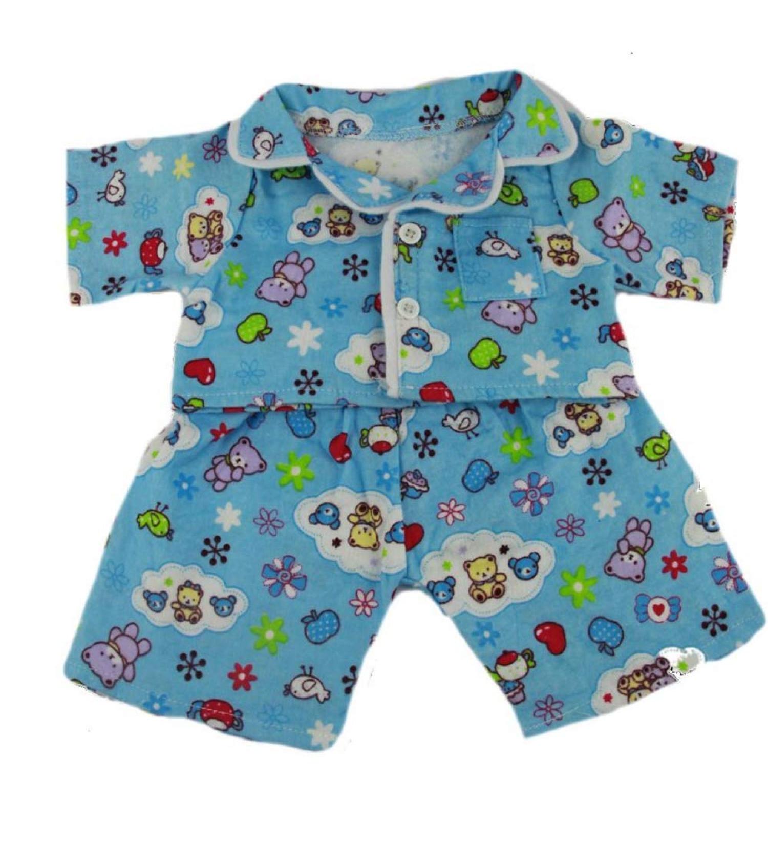 Blue Cute Teddy PJ Pyjamas Outfit - Fits 15-16 inch Teddies & Build a Bear - Buy Online on GoSupps.com