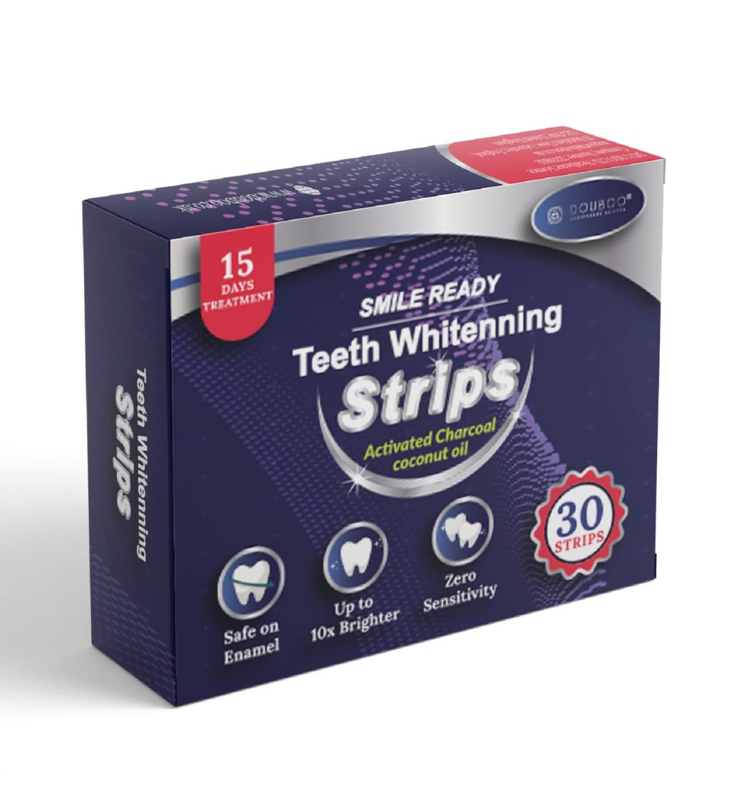 Douboo Teeth Whitening Strips - Non-Sensitive Formula - 15 Sessions - Safe for Enamel - Peroxide Free - Buy Online on GoSupps.com