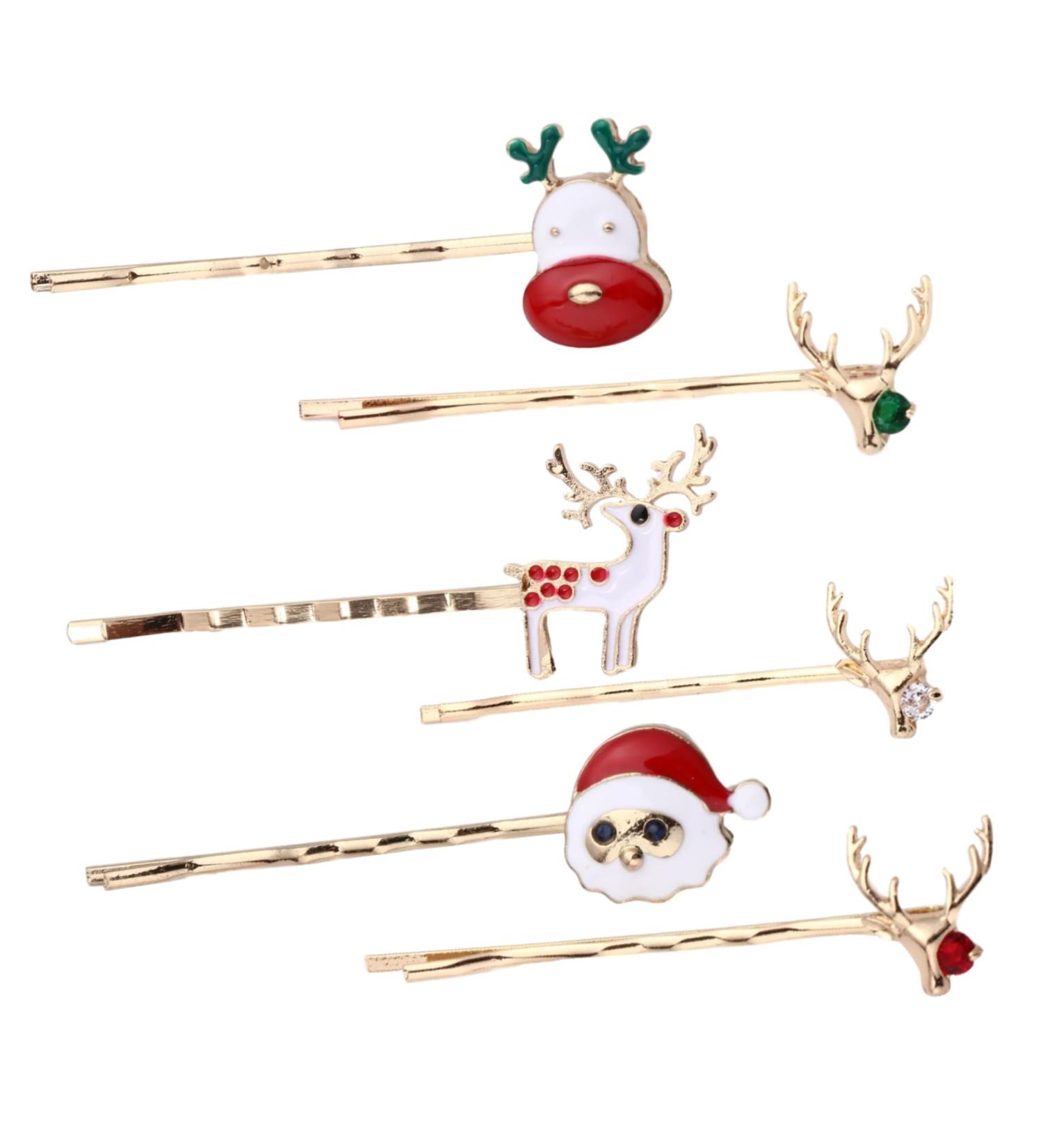 PRETYZOOM 3 Christmas Hair Clips Christmas Hair Barrettes Hair Barrettes for Girls Holiday Hair Clips Kids Barrettes for Hair Nativity Pin Santa Pin Snowman Hairpins Metal Elk Miss Decorate - Buy Online on GoSupps.com