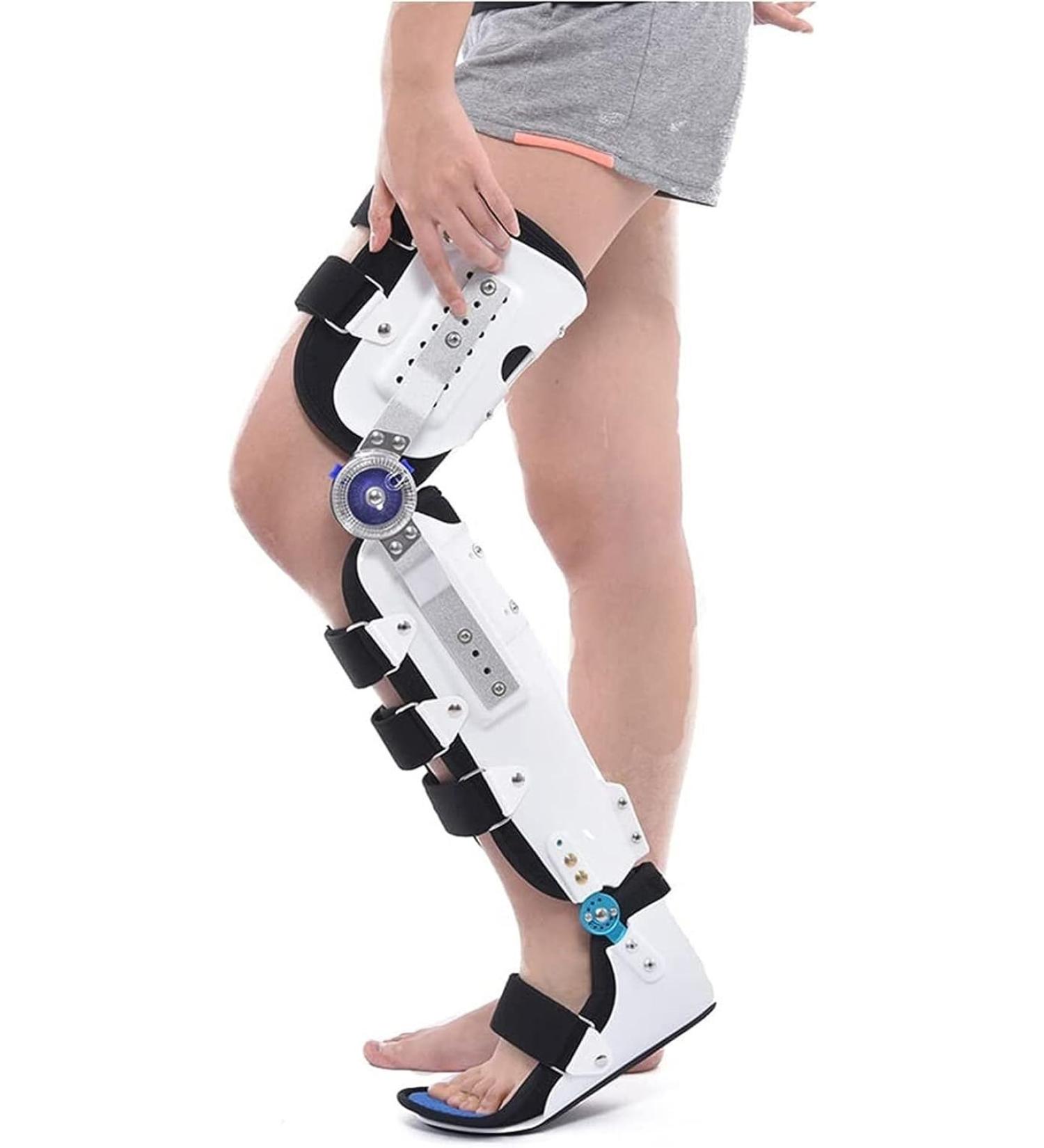 Adjustable Hip Joint & Knee Brace - Post Op Support for Meniscus Tears | Breathable Full Leg Immobilizer - Buy Online on GoSupps.com