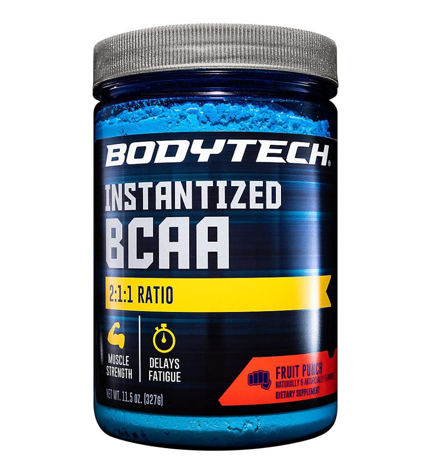 BodyTech BCAA Fruit Punch Powder - 11.5 Ounce (Pack of 1) | 2:1:1 Ratio for Muscle Recovery & Endurance - Buy Online on GoSupps.com