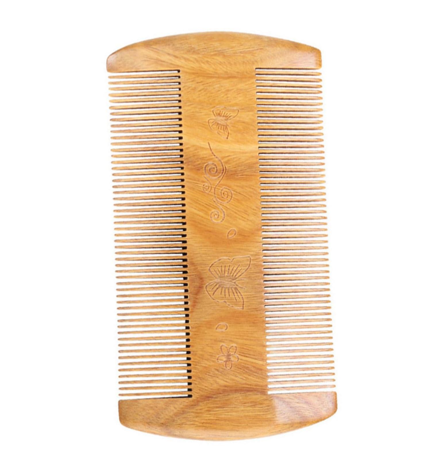 Shop Angoily 5-St Green Sandalwood Beard Comb for Men | Premium Wooden Mustache & Beard Brush - Perfect Gift for Bearded Men - Buy Online on GoSupps.com